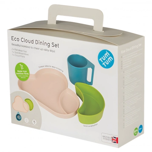 Tum Tum Bambu Yemek Seti - Mavi / Yeşil