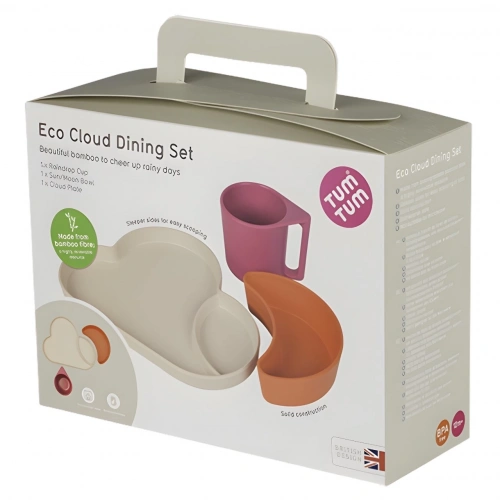 Tum Tum Bambu Yemek Seti - Pembe / Turuncu