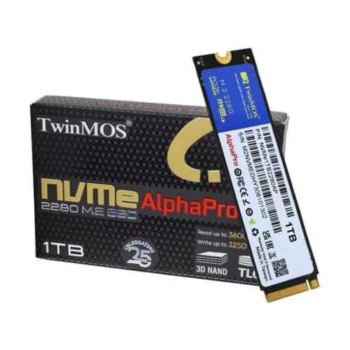 TwinMOS 1 TB M.2 PCIe Gen3 NVMe 3600-3250MB/s TLC 3DNAND NVMe1TB2280AP SSD Disk