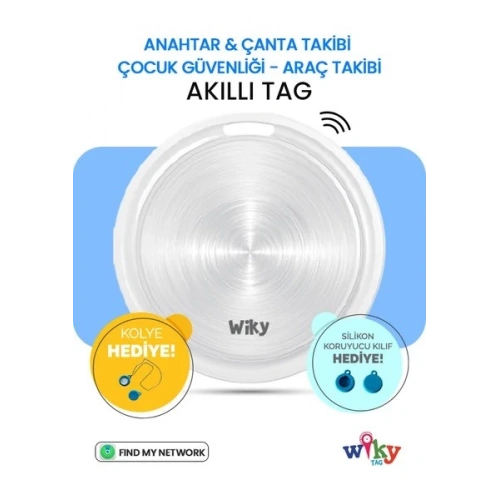 Wiky Tag Çocuk Smart Airtag - Akıllı Konum Takip Cihazı Mavi (APPLE UYUMLU)
