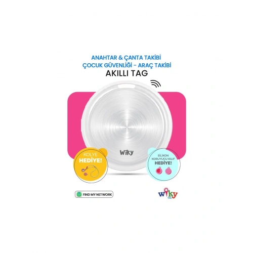 Wiky Tag Çocuk Smart Airtag - Akıllı Konum Takip Cihazı Pembe (APPLE UYUMLU)