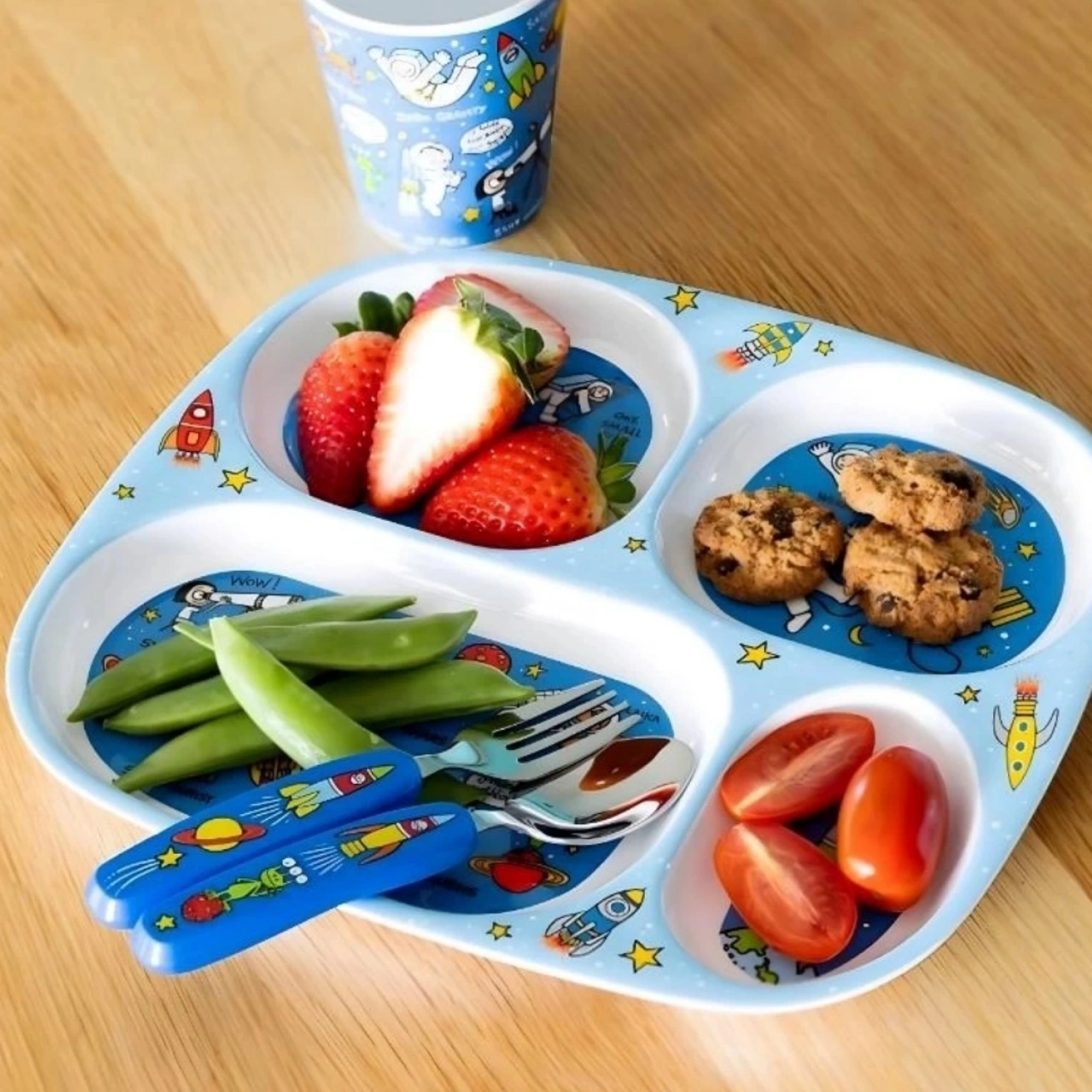 Tyrrell Katz Bölmeli Tabak ve Pipetli Matara Set - Space