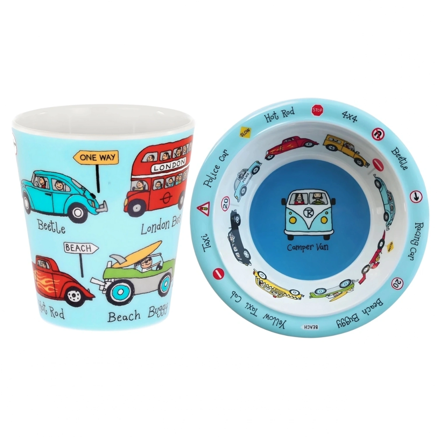 Tyrrell Katz Melamin Kase ve Alıştırma Bardağı Set - Cars