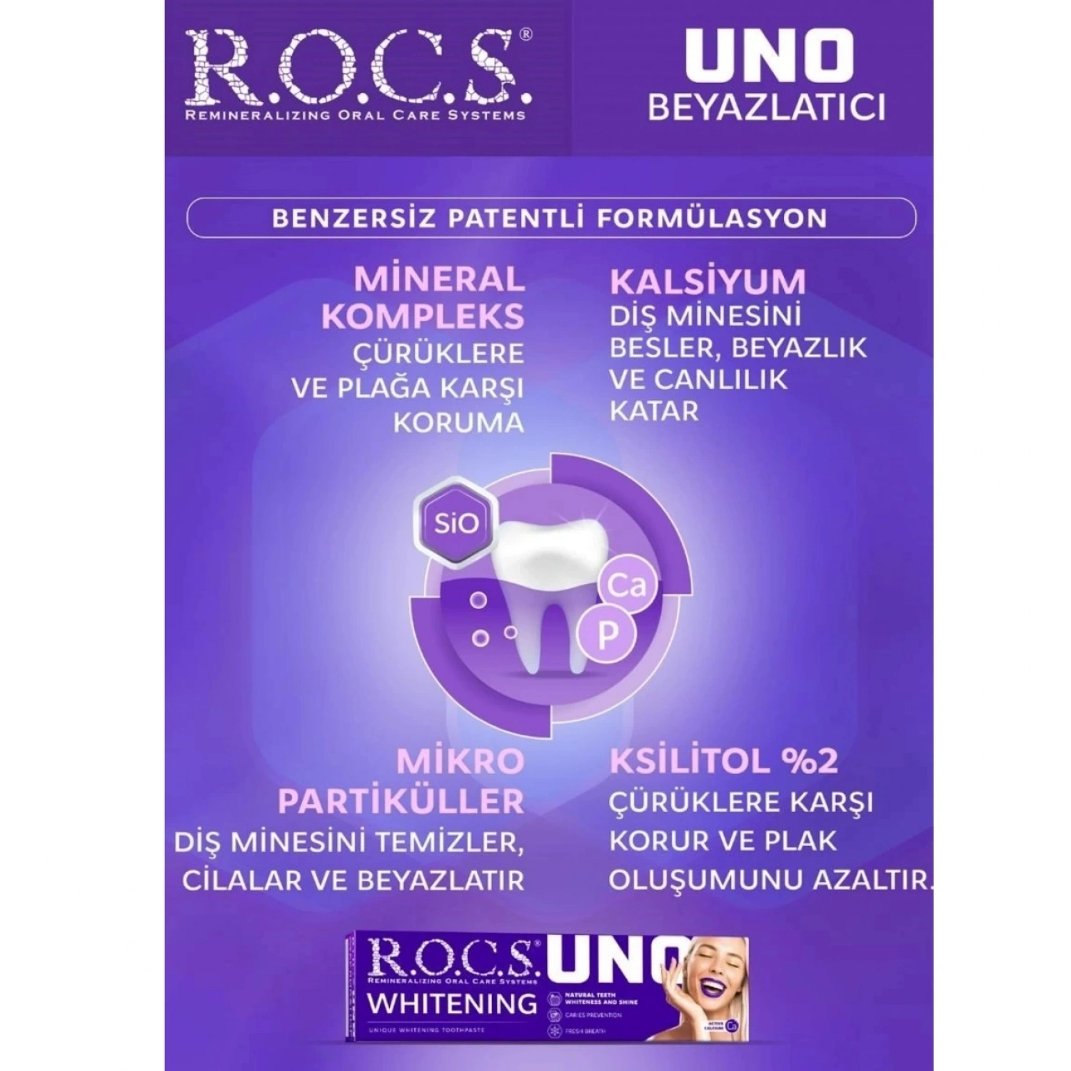 R.O.C.S Anne & Çocuk Diş Bakım Seti – Uno Beyazlatıcı & Balon Sakızı (4-7 Yaş)
