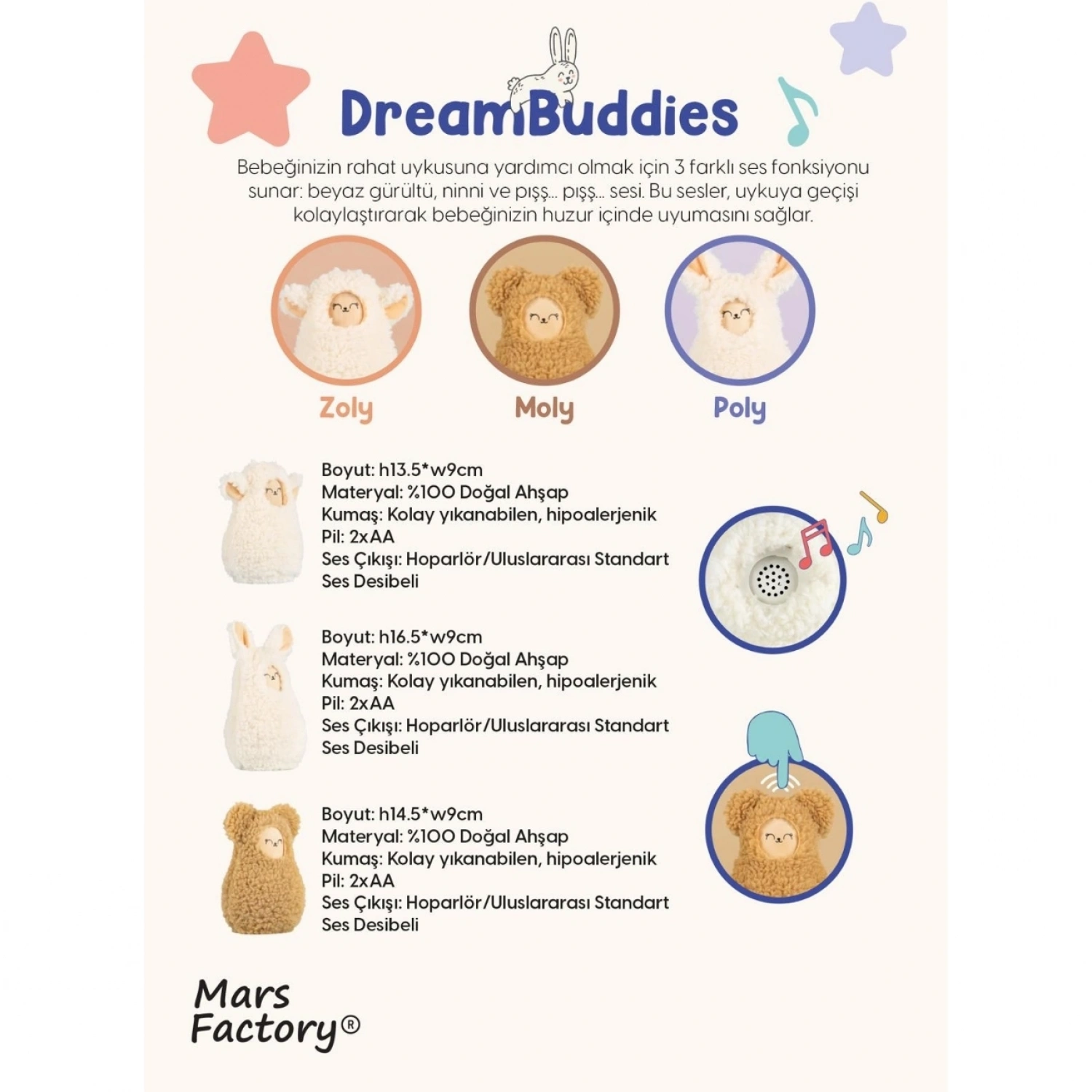 Mars Factory Manevi Ninnili Uyku Arkadaşı - Zoly