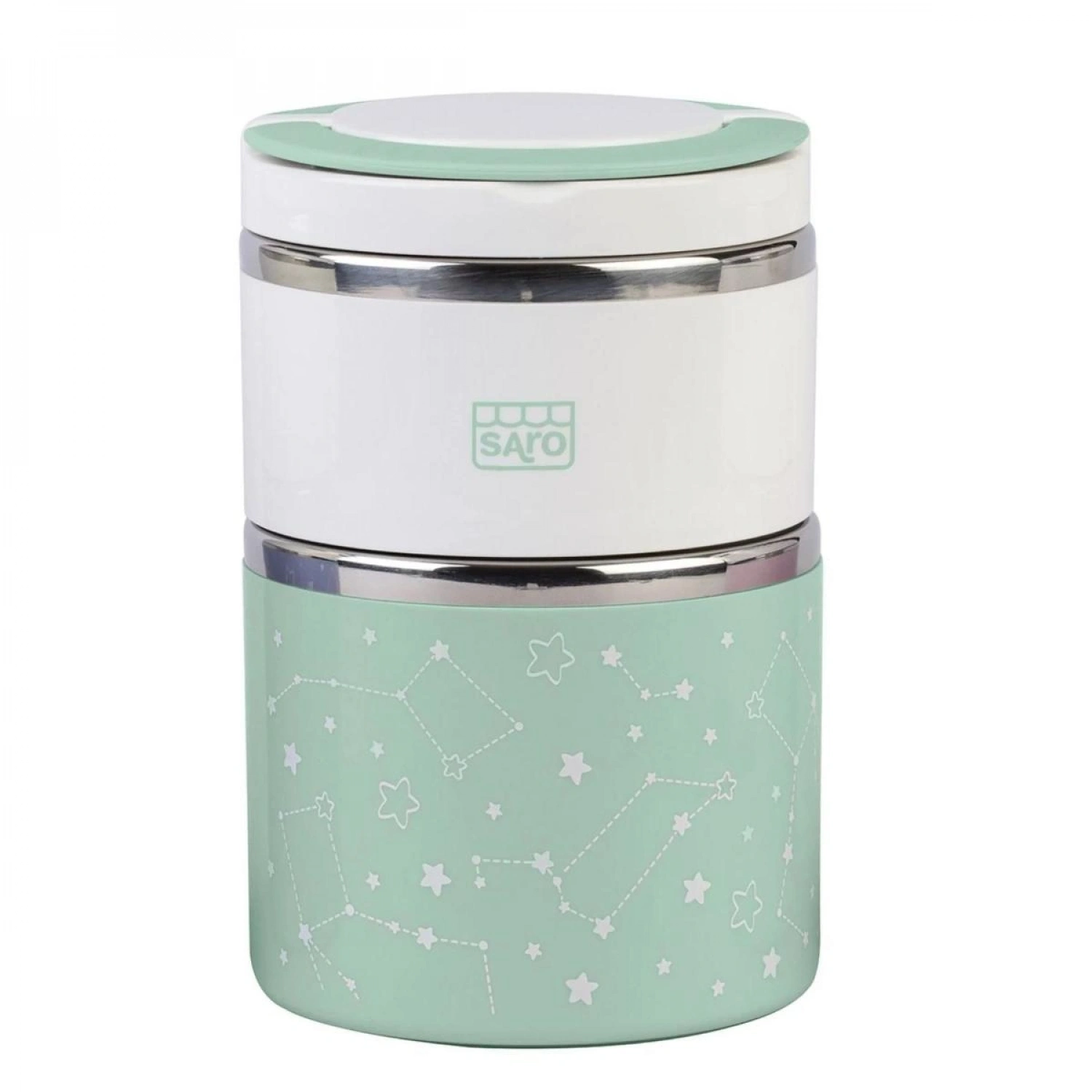 Saro Isı Yalıtımlı İki Katlı Yemek Termosu 820ml - Yeşil