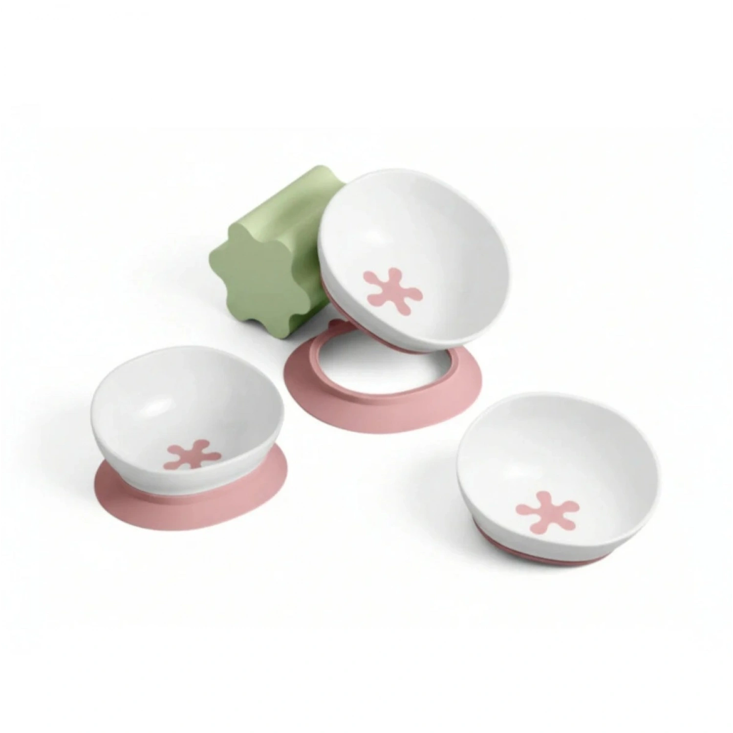 Doddl 2si bir Arada Vakumlu Kaymaz Mama Kasesi - Dusky Rose