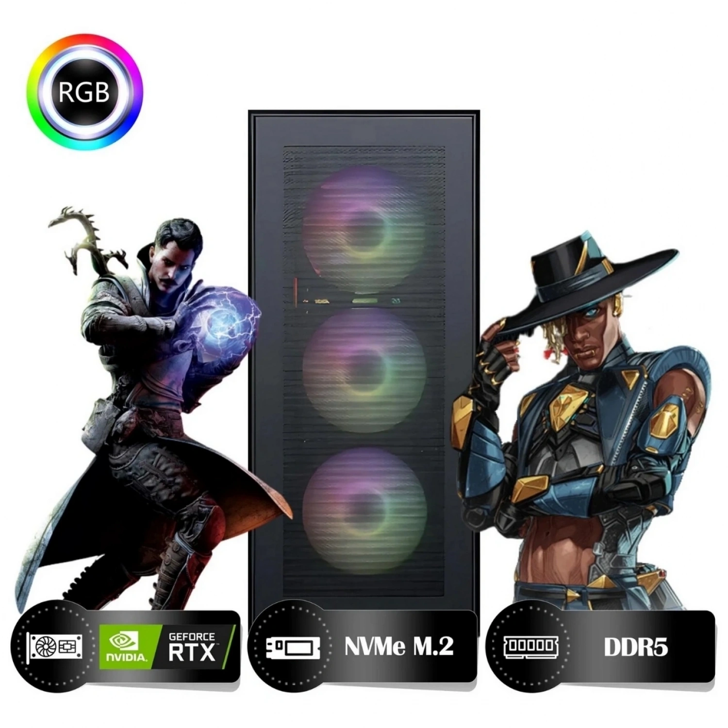 HYPER ROCKET Peak HRA323060 Ryzen 5 7500F 32GB Ram 1TB Nvme M.2 SSD RTX3060 12GB Masaüstü Oyuncu Bilgisayarı