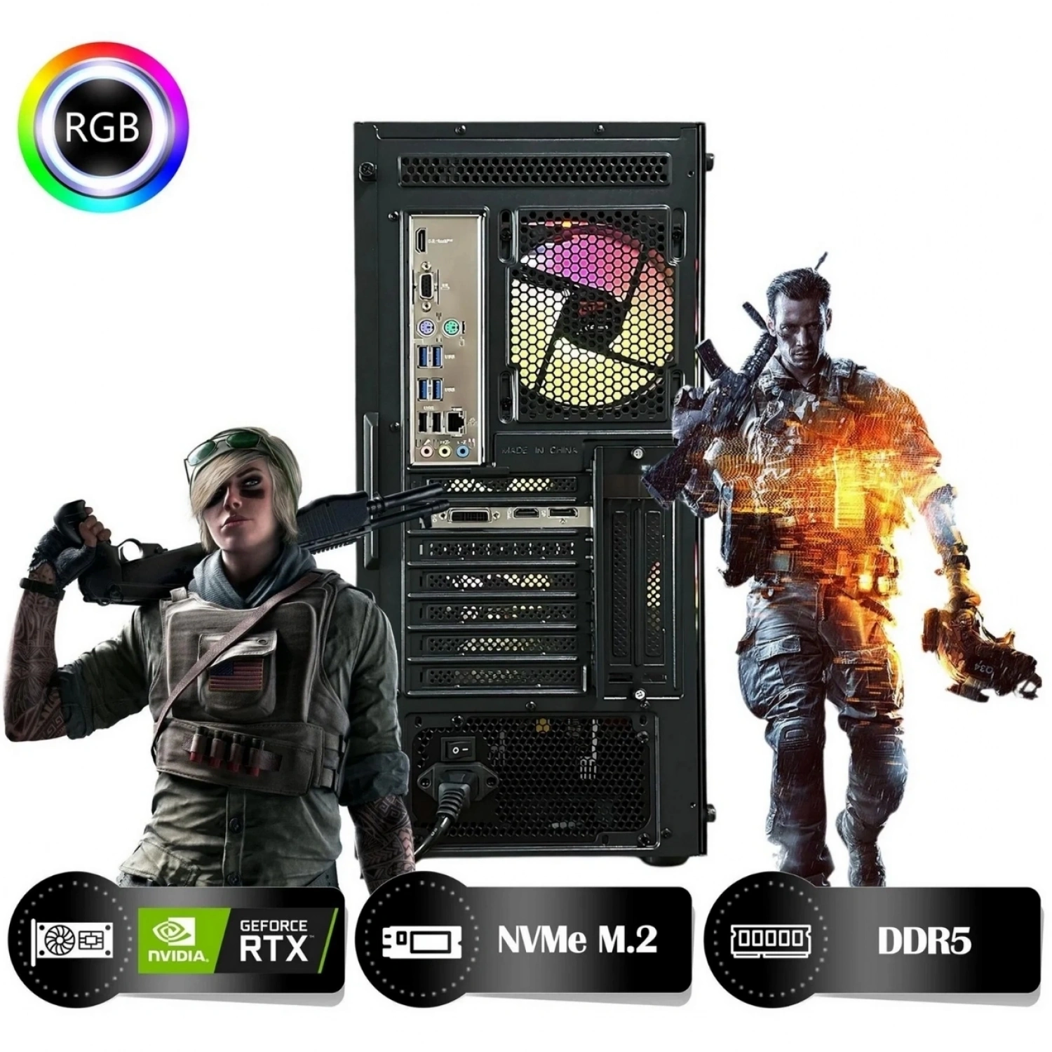 HYPER ROCKET Peak HRA323060 Ryzen 5 7500F 32GB Ram 1TB Nvme M.2 SSD RTX3060 12GB Masaüstü Oyuncu Bilgisayarı