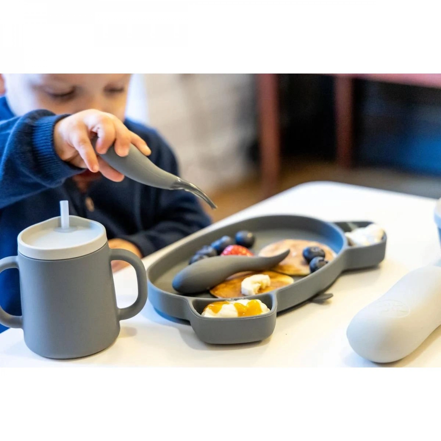 Tum Tum Kutulu Silikon Kaşık Çatal Seti - Kev Koala