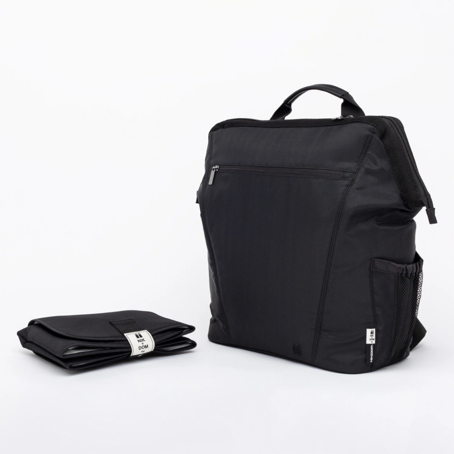 Nikidom Anne Bebek Bakım Çantası - Siyah | Miniboni Müslin Emzirme Örtüsü Hediye