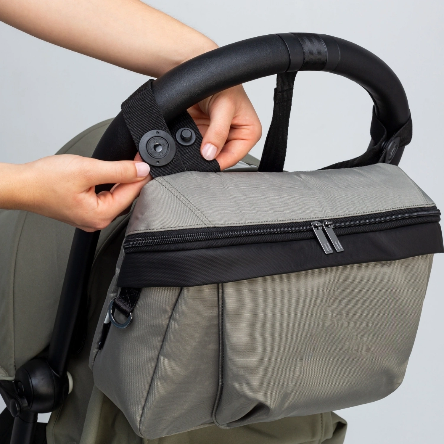 Nikidom Organizer Anne Bebek Bakım Çantası - Yağ Yeşili | Miniboni Müslin Emzirme Örtüsü Hediye