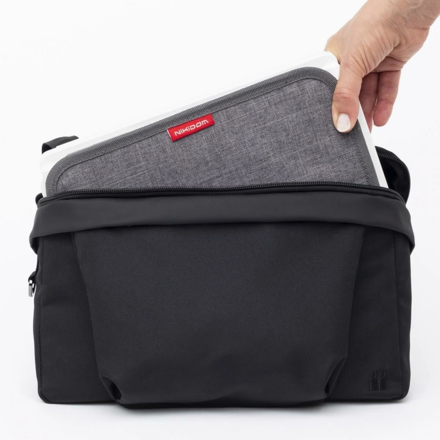 Nikidom Organizer Anne Bebek Bakım Çantası - Siyah | Miniboni Müslin Emzirme Örtüsü Hediye