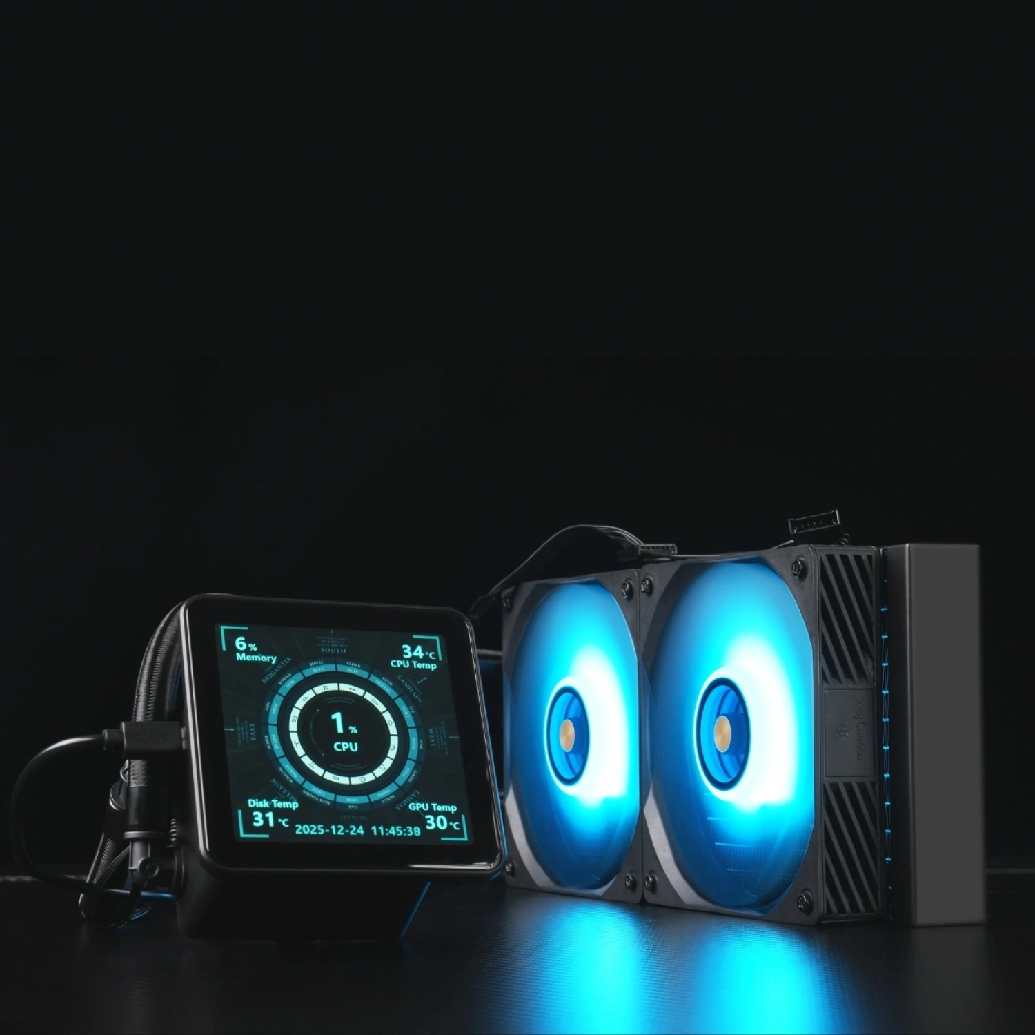 Hyper Rocket 240 mm ARGB WL240L040 Siyah 4 inç LCD Versiyon CPU işlemci Sıvı Soğutucu