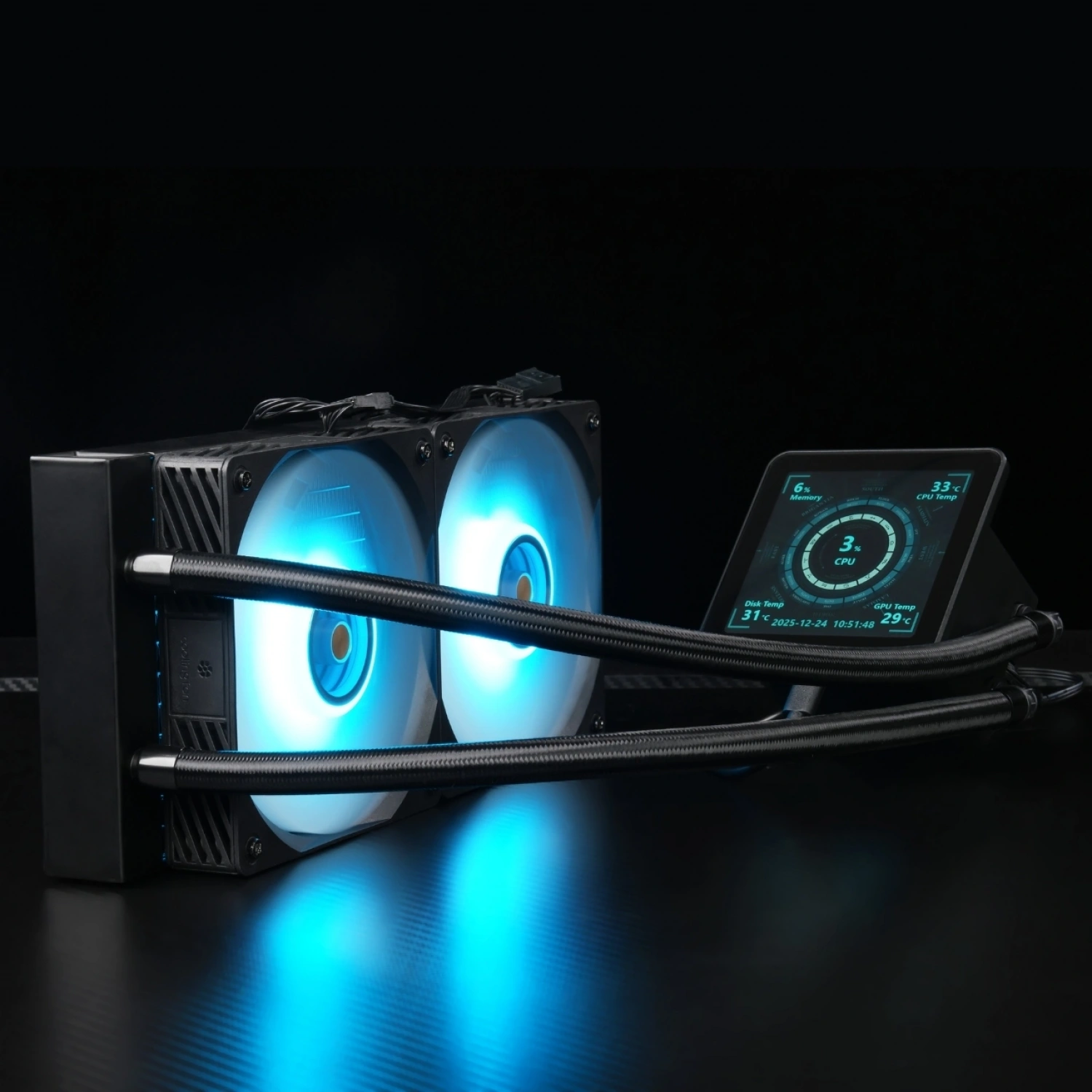 Hyper Rocket 240 mm ARGB WL240L040 Siyah 4 inç LCD Versiyon CPU işlemci Sıvı Soğutucu