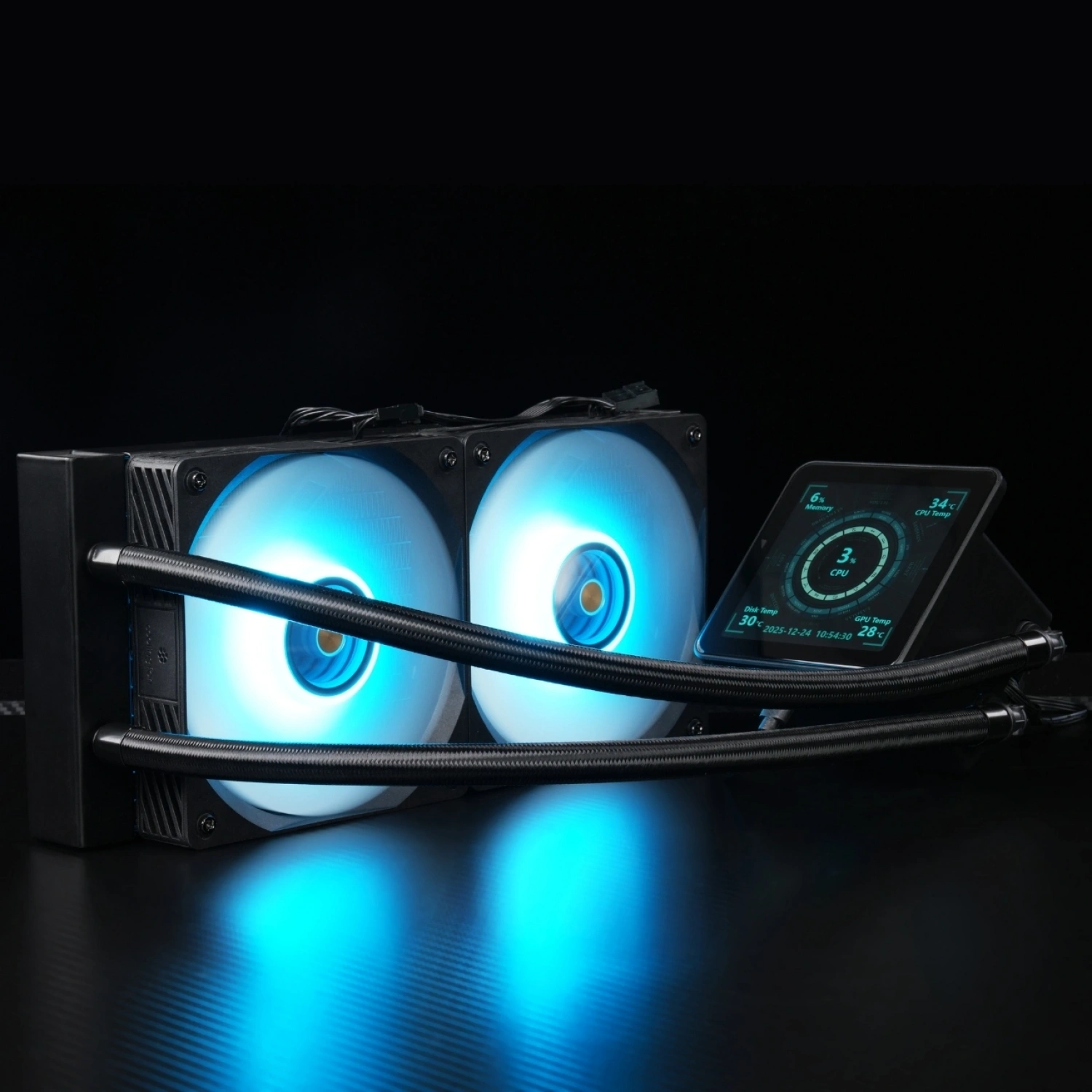 Hyper Rocket 240 mm ARGB WL240L040 Siyah 4 inç LCD Versiyon CPU işlemci Sıvı Soğutucu