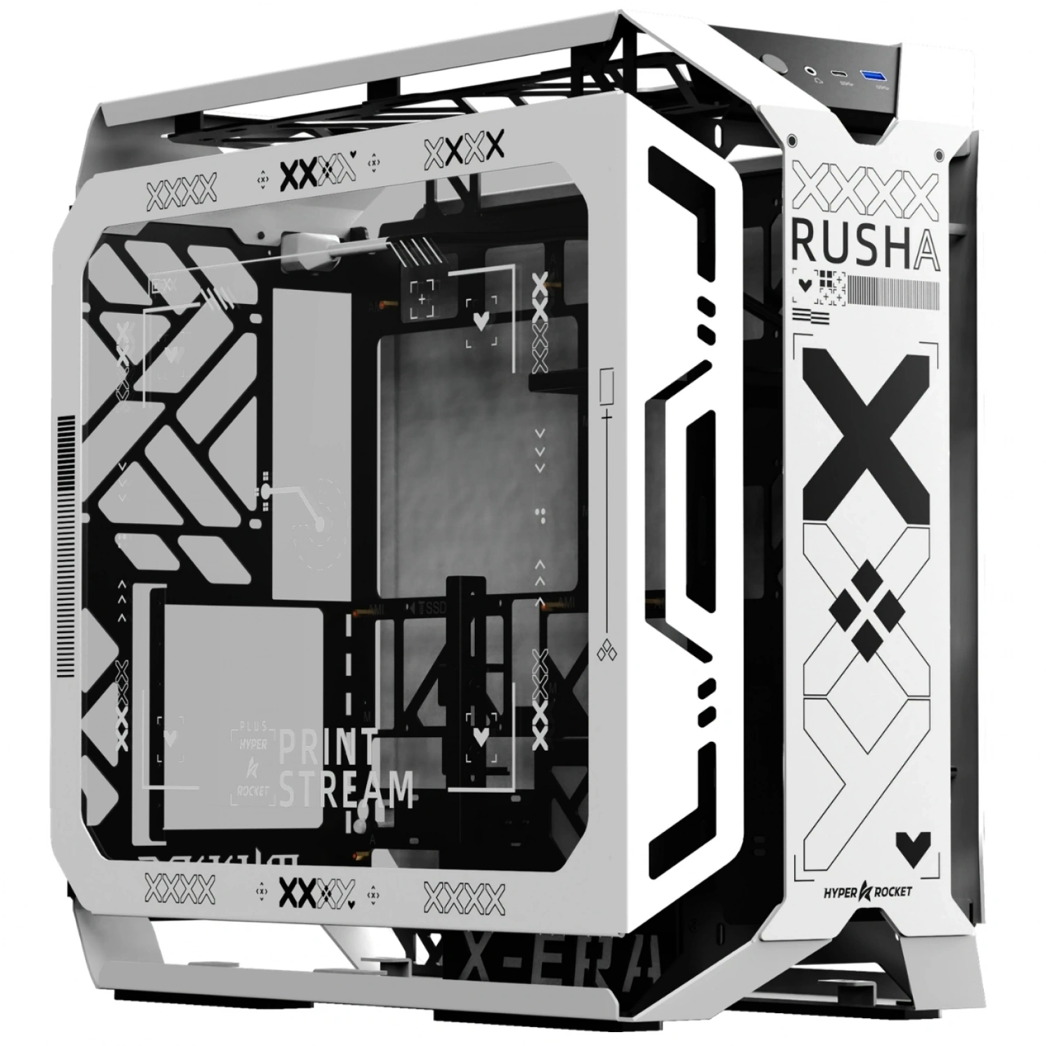 Hyper Rocket X-ERA PRO ATX 7 Argb Fan Beyaz Oyuncu Kasası