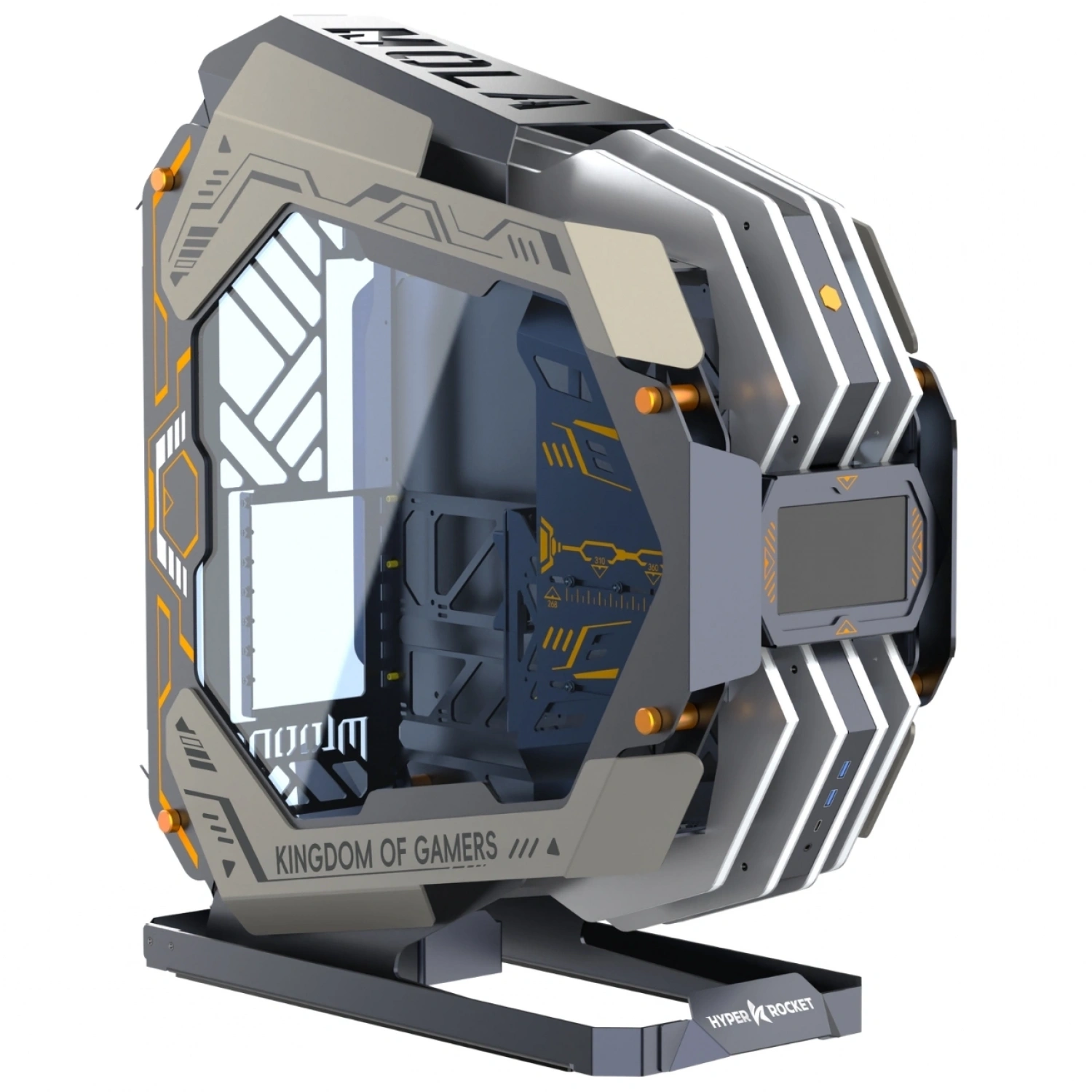 Hyper Rocket MOLA E-ATX 4 Argb Fan RGB Open Style Fantastik Oyuncu Kasası