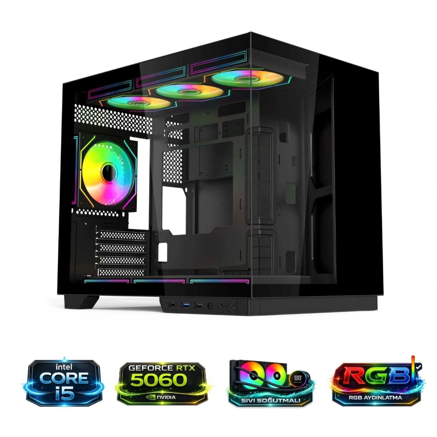HYPER ROCKET V332 İ5 14400F 16GB RAM RTX5060 1TB NV3 M.2 Masaüstü Oyuncu Bilgisayarı