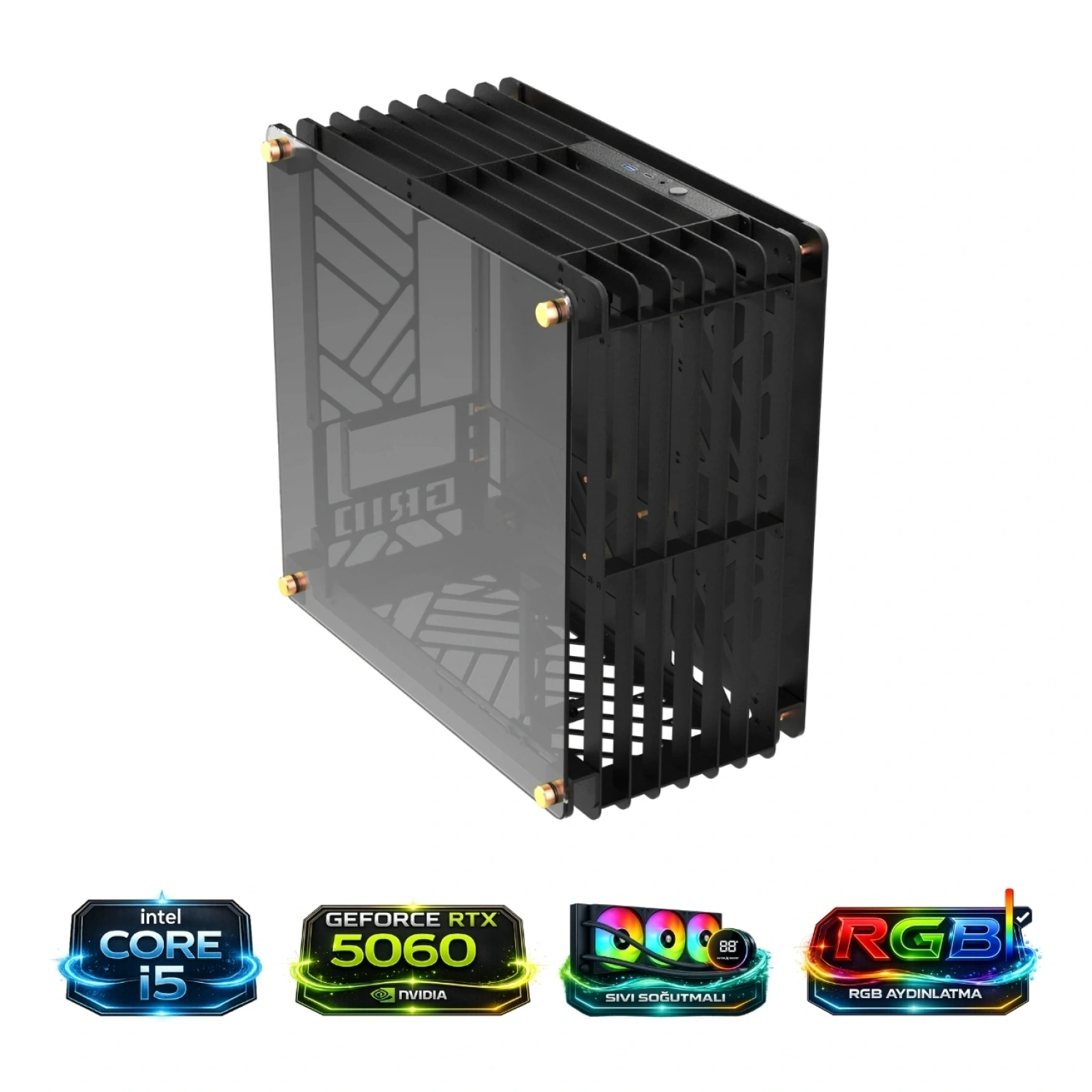 HYPER ROCKET GRID İ5 14400F 32GB RAM RTX5060 1TB NV3 M.2 Masaüstü Oyuncu Bilgisayarı