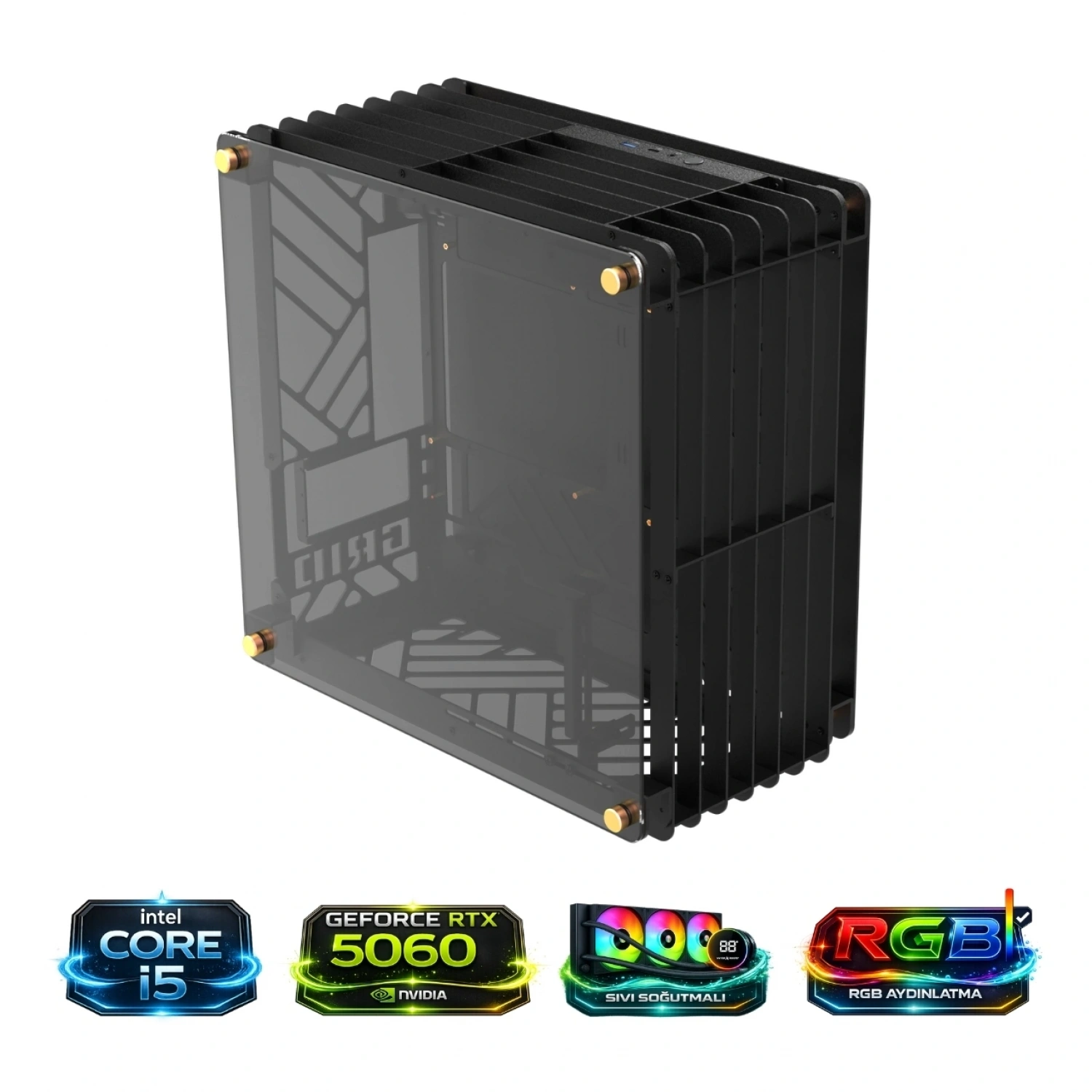 HYPER ROCKET GRID İ5 14400F 32GB RAM RTX5060 1TB NV3 M.2 Masaüstü Oyuncu Bilgisayarı