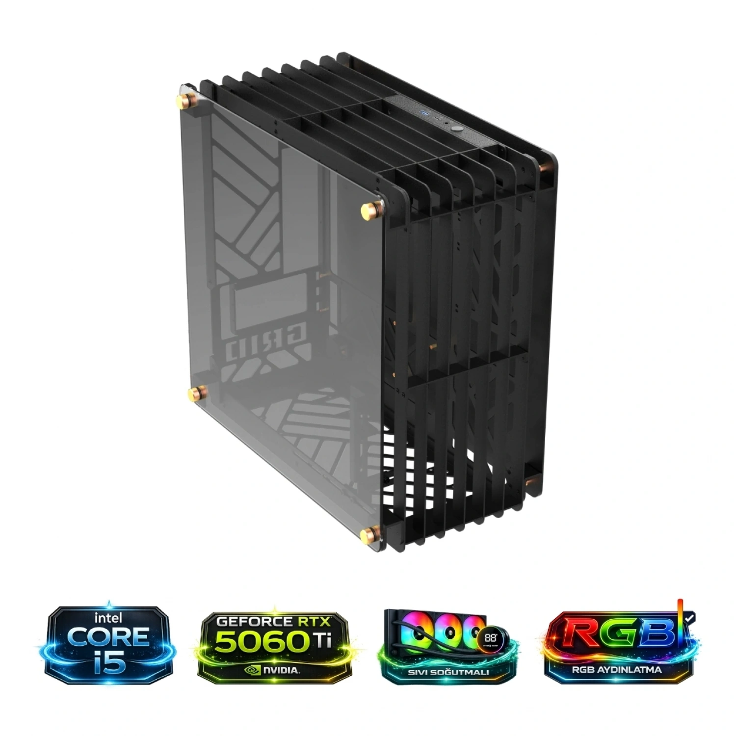 HYPER ROCKET GRID İ5 14400F 16GB RAM RTX5060Tİ 1TB NV3 M.2 Masaüstü Oyuncu Bilgisayarı