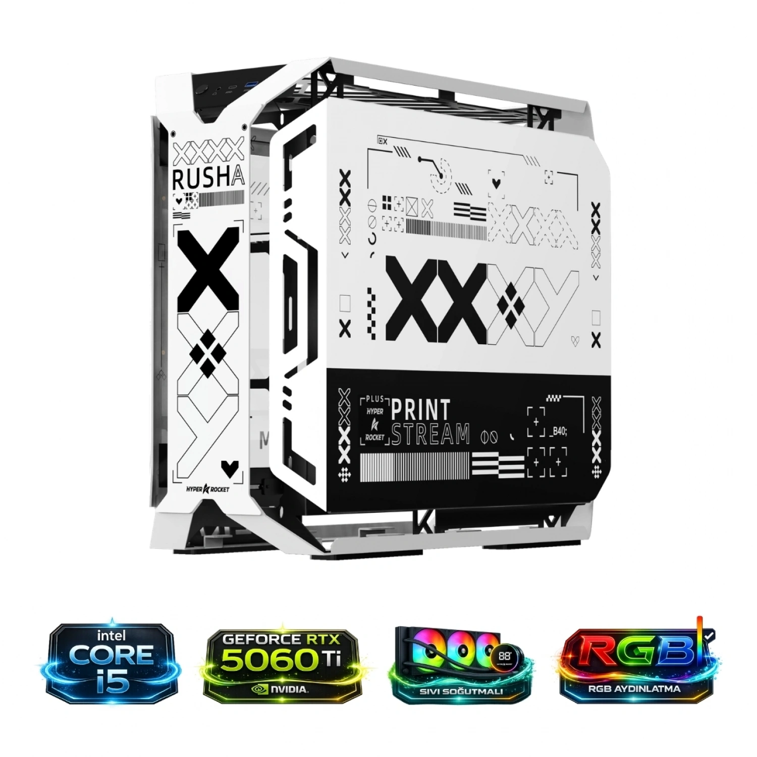 HYPER ROCKET X-ERA PRO İ5 14400F 16GB RAM RTX5060Tİ 1TB NV3 M.2 Masaüstü Oyuncu Bilgisayarı