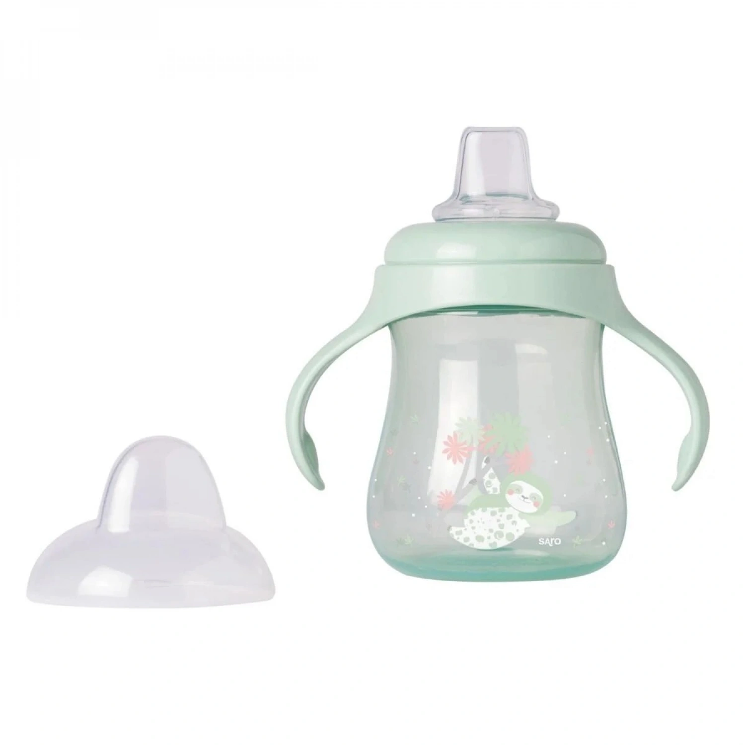 Saro Yavas Akışlı Damlatmayan Kulplu Alıştırma Bardağı 250ml - Mint
