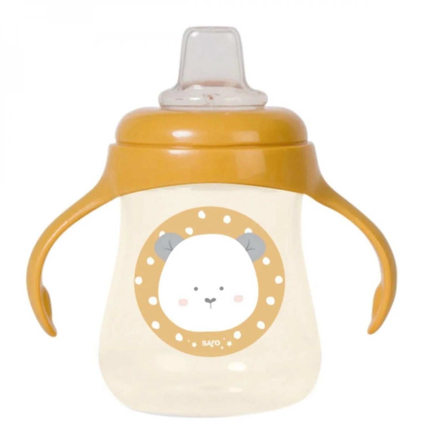 Saro Yavas Akışlı Damlatmayan Kulplu Alıştırma Bardağı 250ml - Mustard