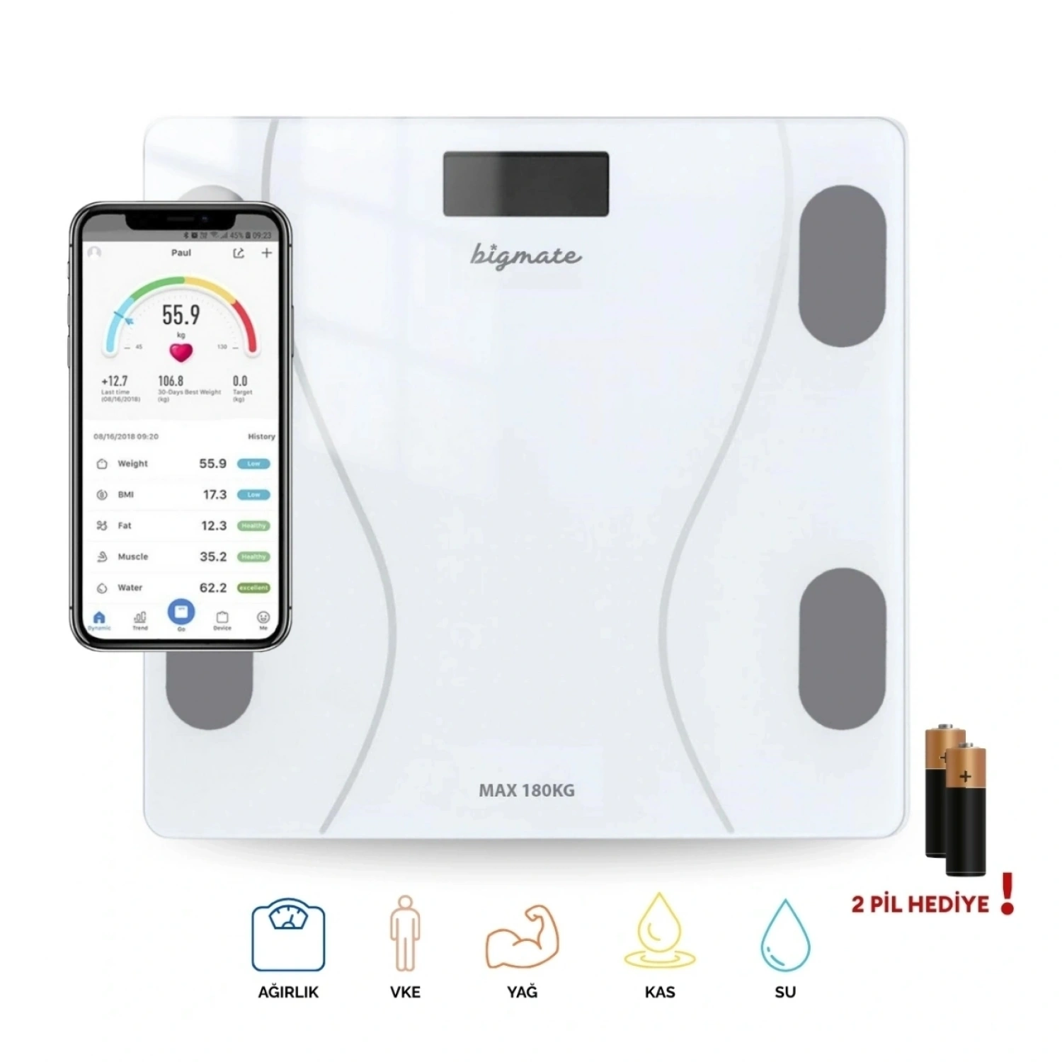 Fakir Dynamic 2 in 1 600W Kişisel Smoothie Blender + Bigmate Akıllı Baskül HEDİYELİ Set