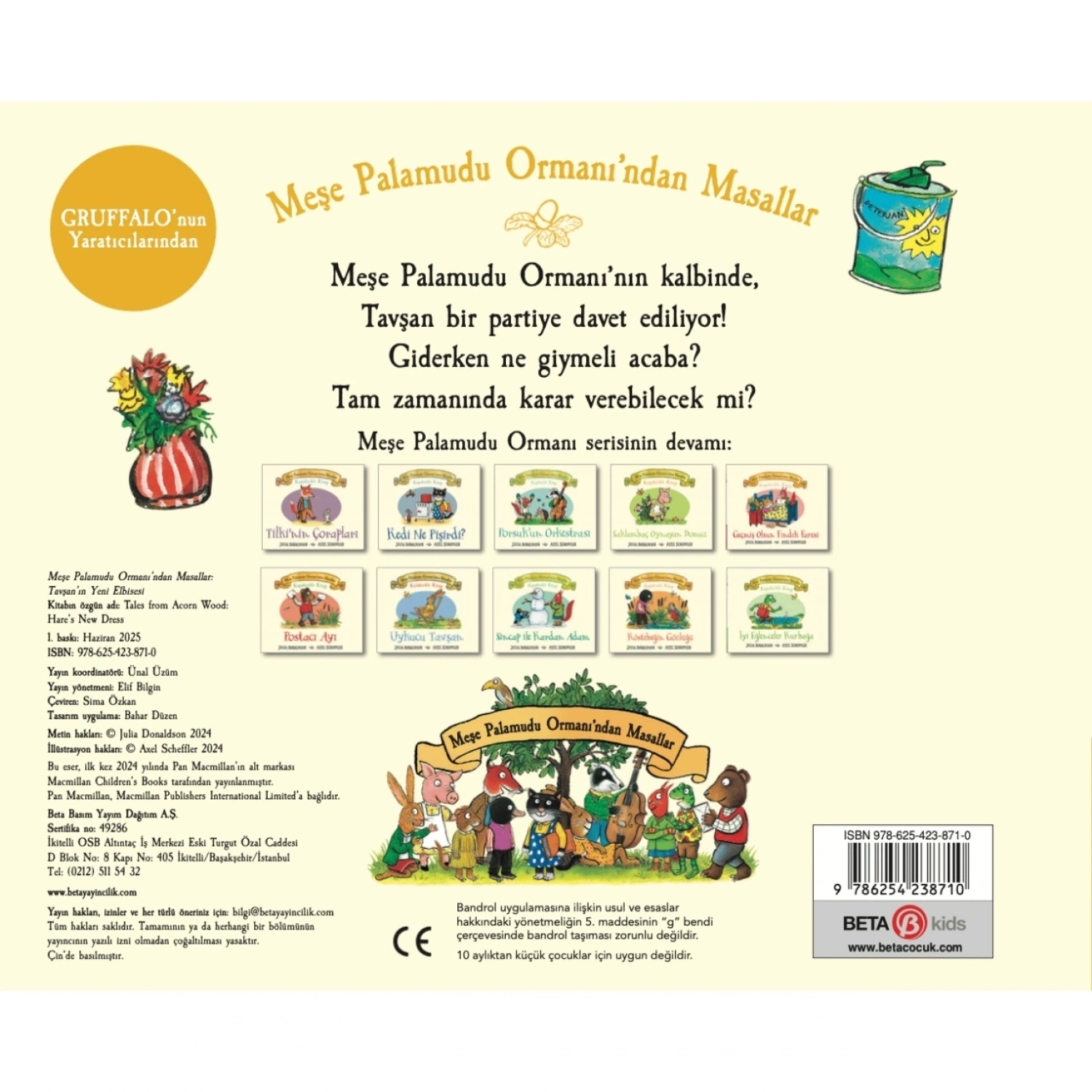 Beta Kids Meşe Palamudu Ormanından Masallar Tavşanın Yeni Elbisesi - Kapakçıklı Kitap