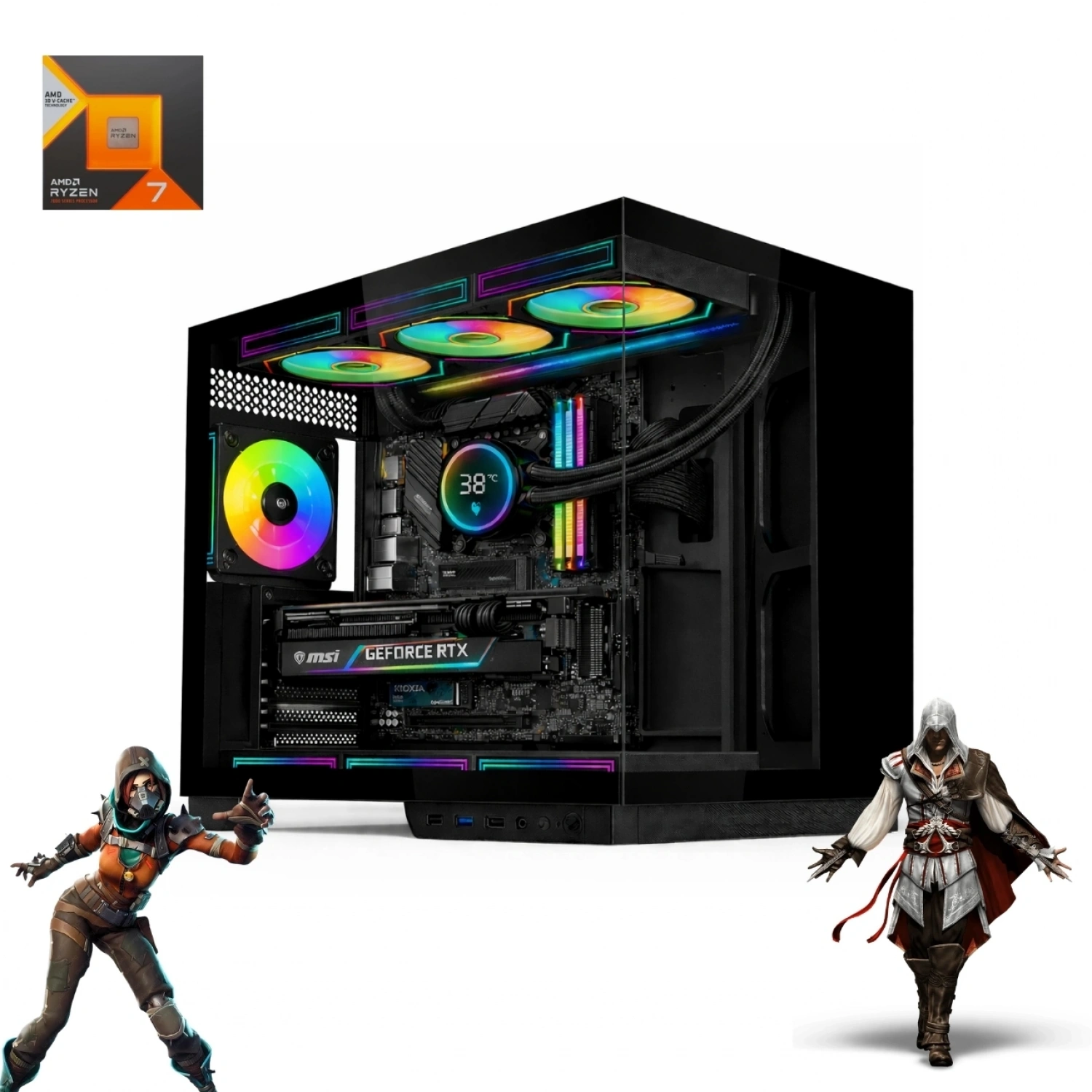HYPER ROCKET V332 AMD Ryzen 7 7800X3D 32 GB Ram 1TB M.2 SSD RTX5060 8GB Oyuncu OEM Paket