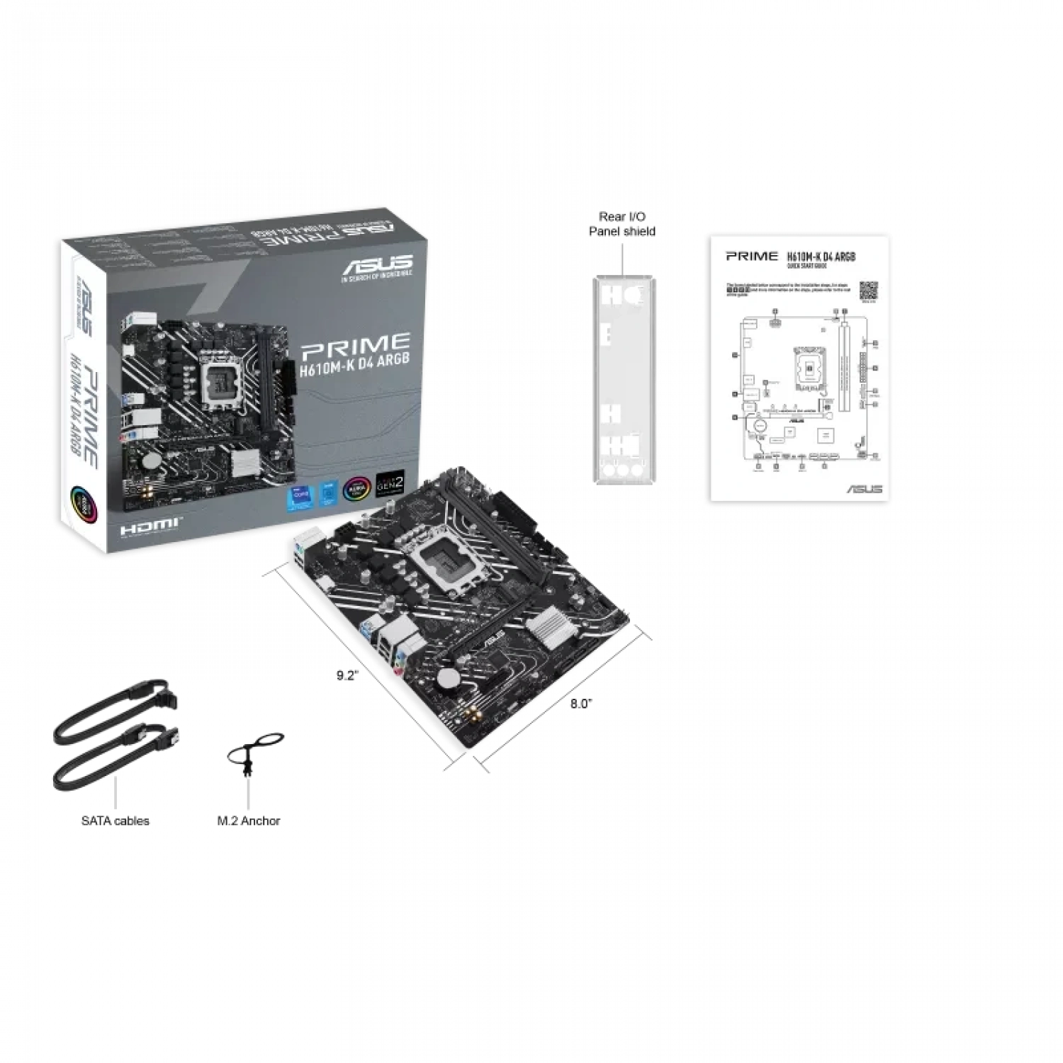 Asus Prime H610M-K ARGB 3200Mhz DDR4 Intel LGA1700 MATX Anakart