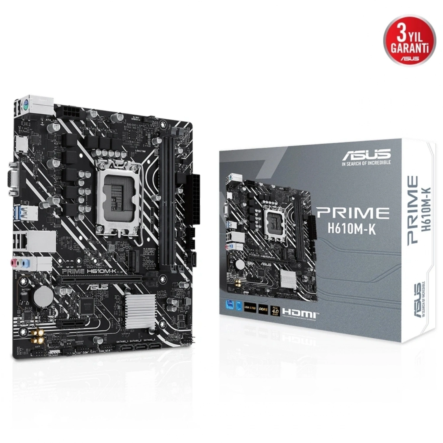 Intel Core i5-14400F 14.Nesil + Asus Prime H610M-K ARGB DDR5 5600MHz LGA1700 Anakart Set