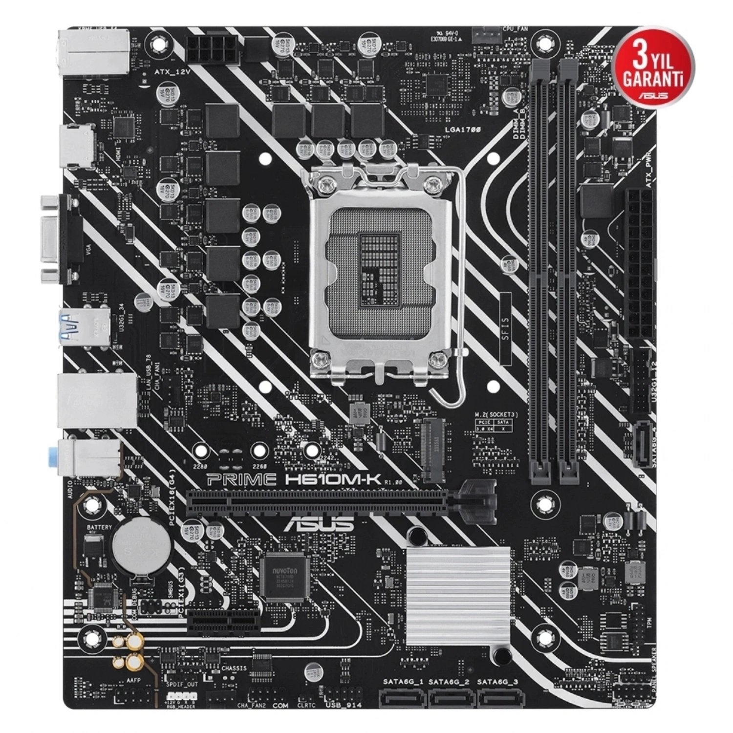 Intel Core i5-14400F 14.Nesil + Asus Prime H610M-K ARGB DDR5 5600MHz LGA1700 Anakart Set