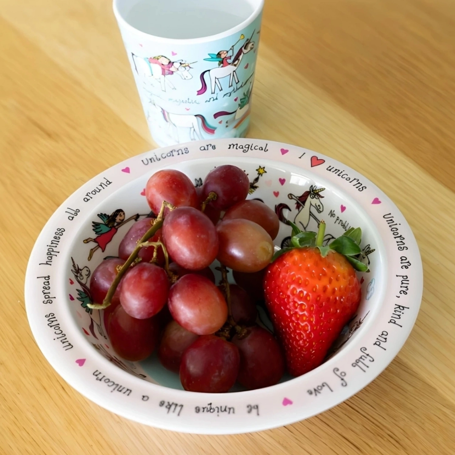 Tyrrell Katz Melamin Mama Kasesi - Alıştırma Bardağı - Kutulu Çatal Kaşık Seti // Unicorn