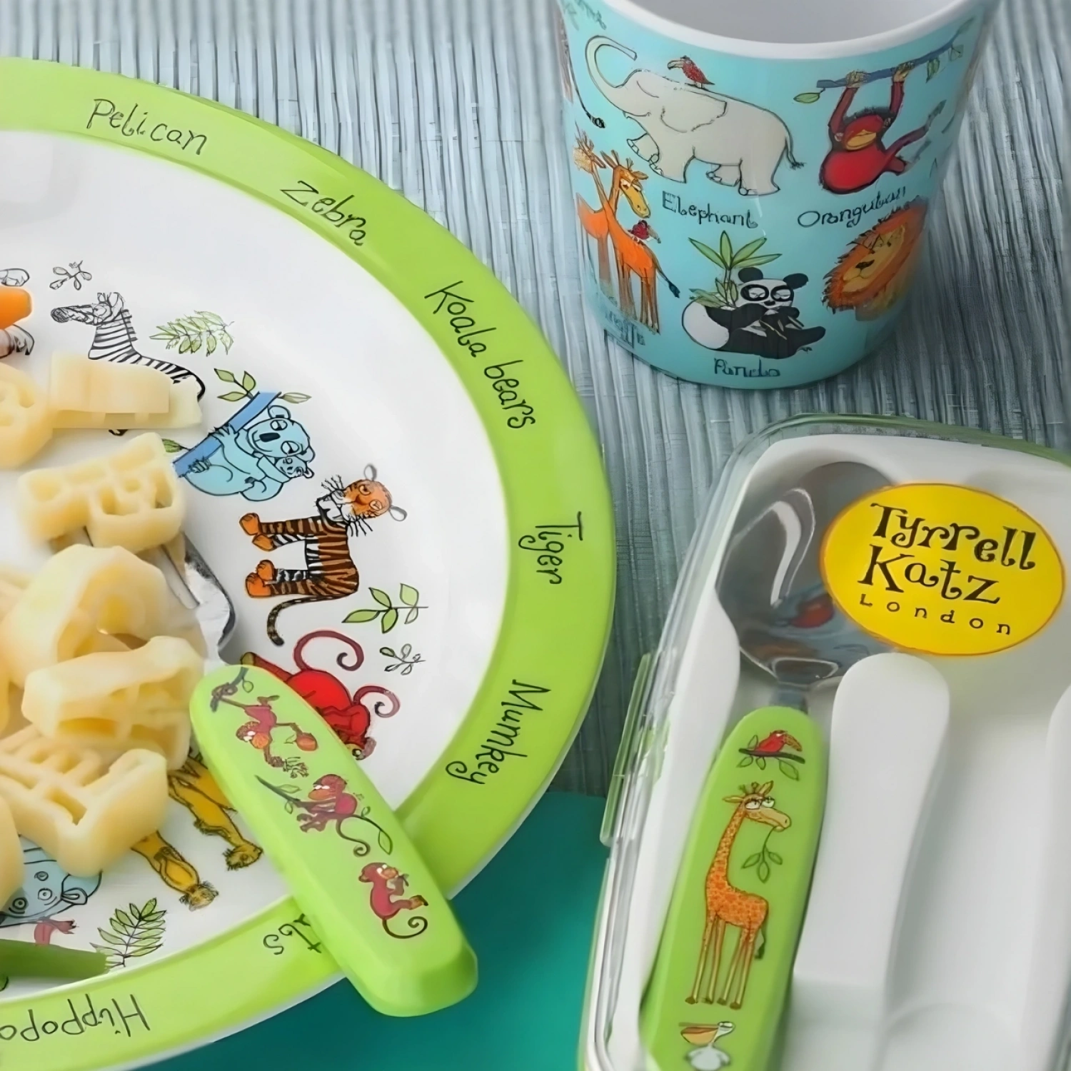 Tyrrell Katz Melamin Mama Kasesi - Mama Tabağı - Kutulu Çatal Kaşık Seti // Jungle