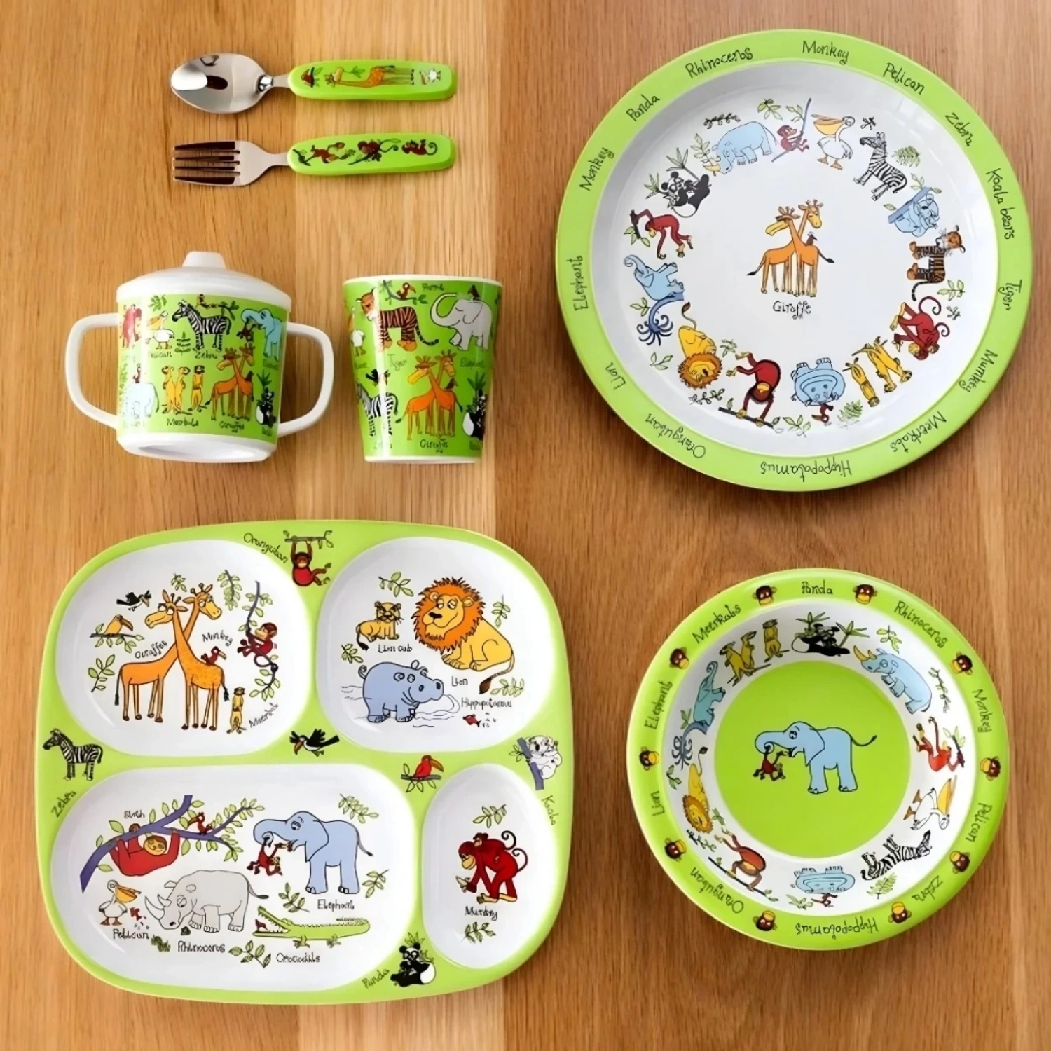 Tyrrell Katz Melamin Mama Kasesi - Mama Tabağı - Kutulu Çatal Kaşık Seti // Jungle