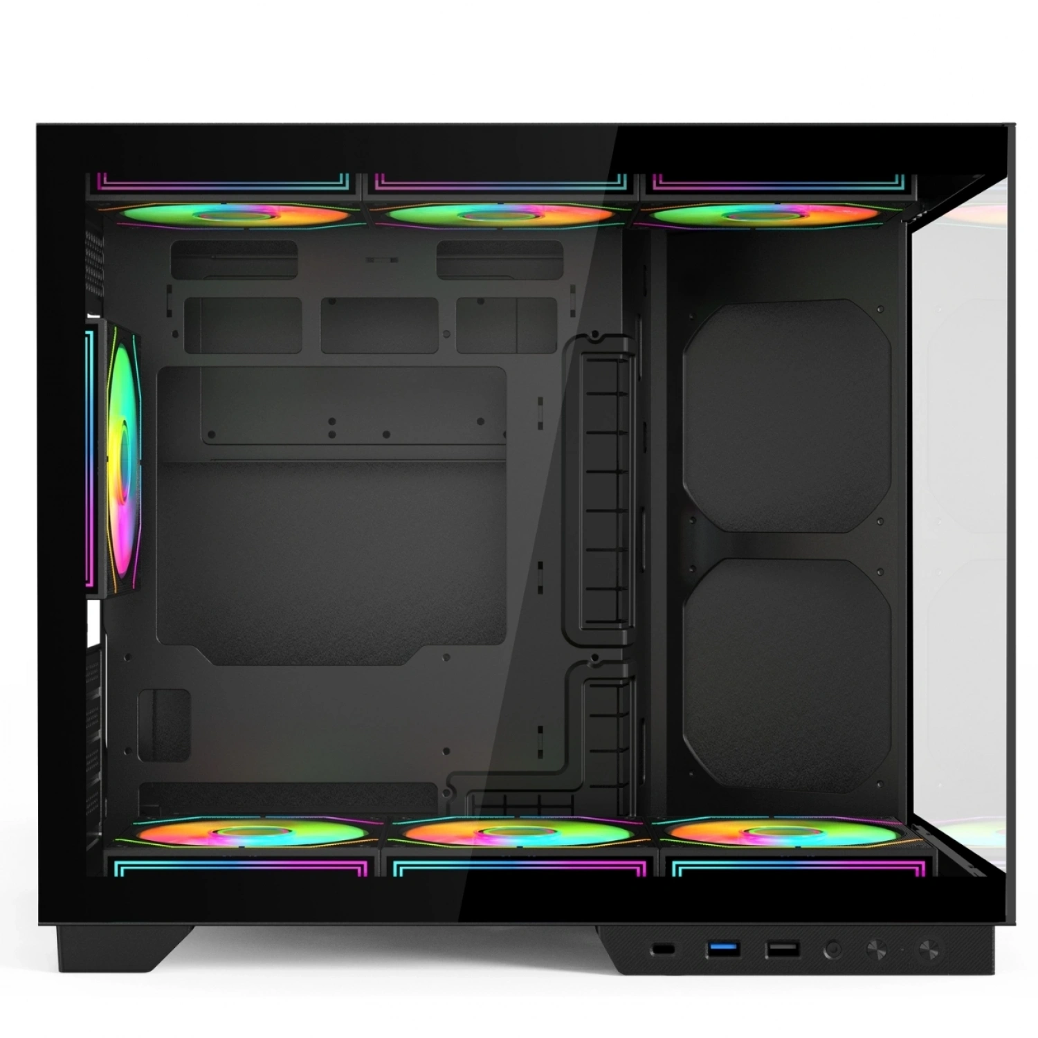 Hyper Rocket V332 Micro-ATX 7 Argb Fan Siyah Oyuncu Kasası