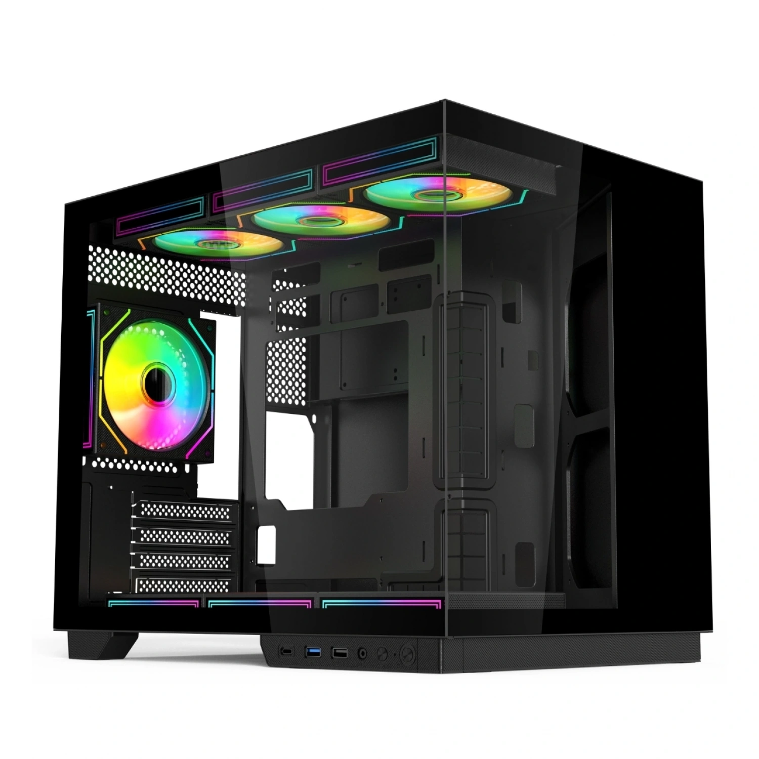 Hyper Rocket V332 Micro-ATX 7 Argb Fan Siyah Oyuncu Kasası