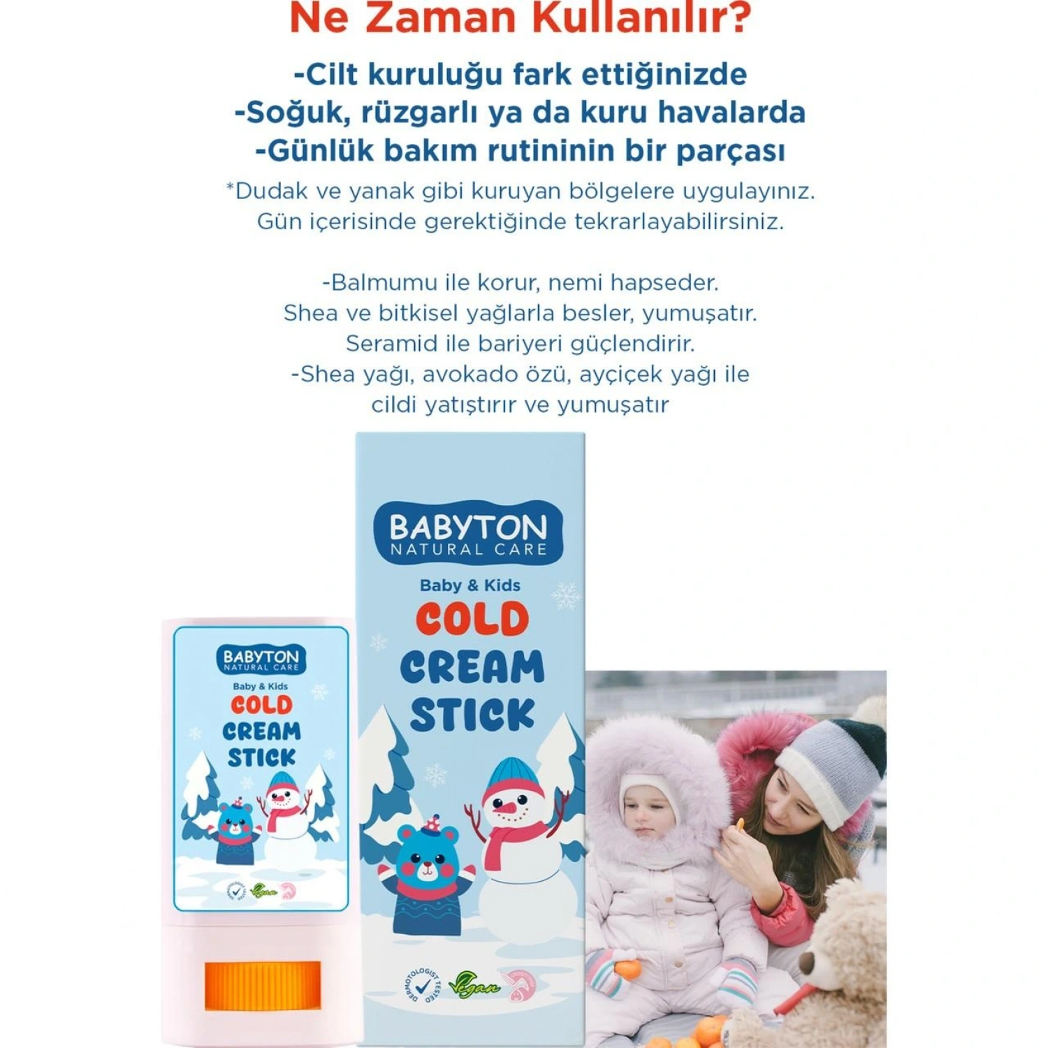 Babyton Nemlendirici ve Besleyici Cold Cream Stick 20 gr