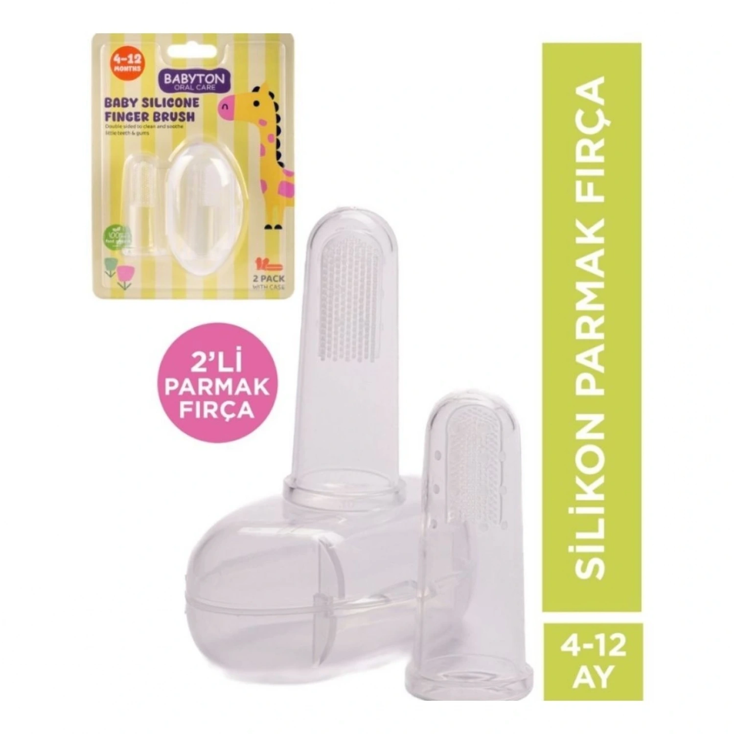 Babyton Silikon İkili Parmak Fırça 2 adet