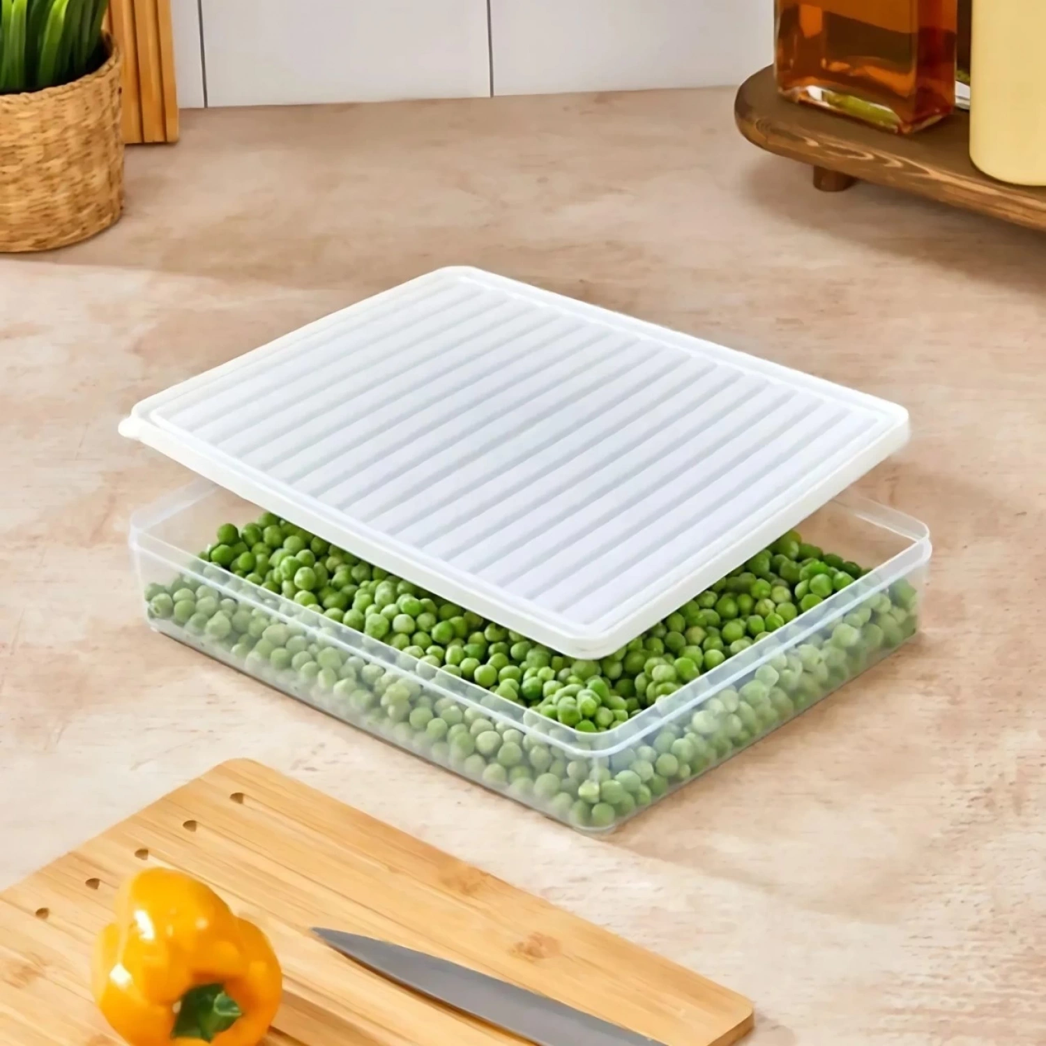 bigmate 2li Şeffaf Saklama Kabı Beyaz 2x2,5 Lt BGMT2225 Mikrodalga Buzdolabı ve Dondurucu Uyumlu Dü