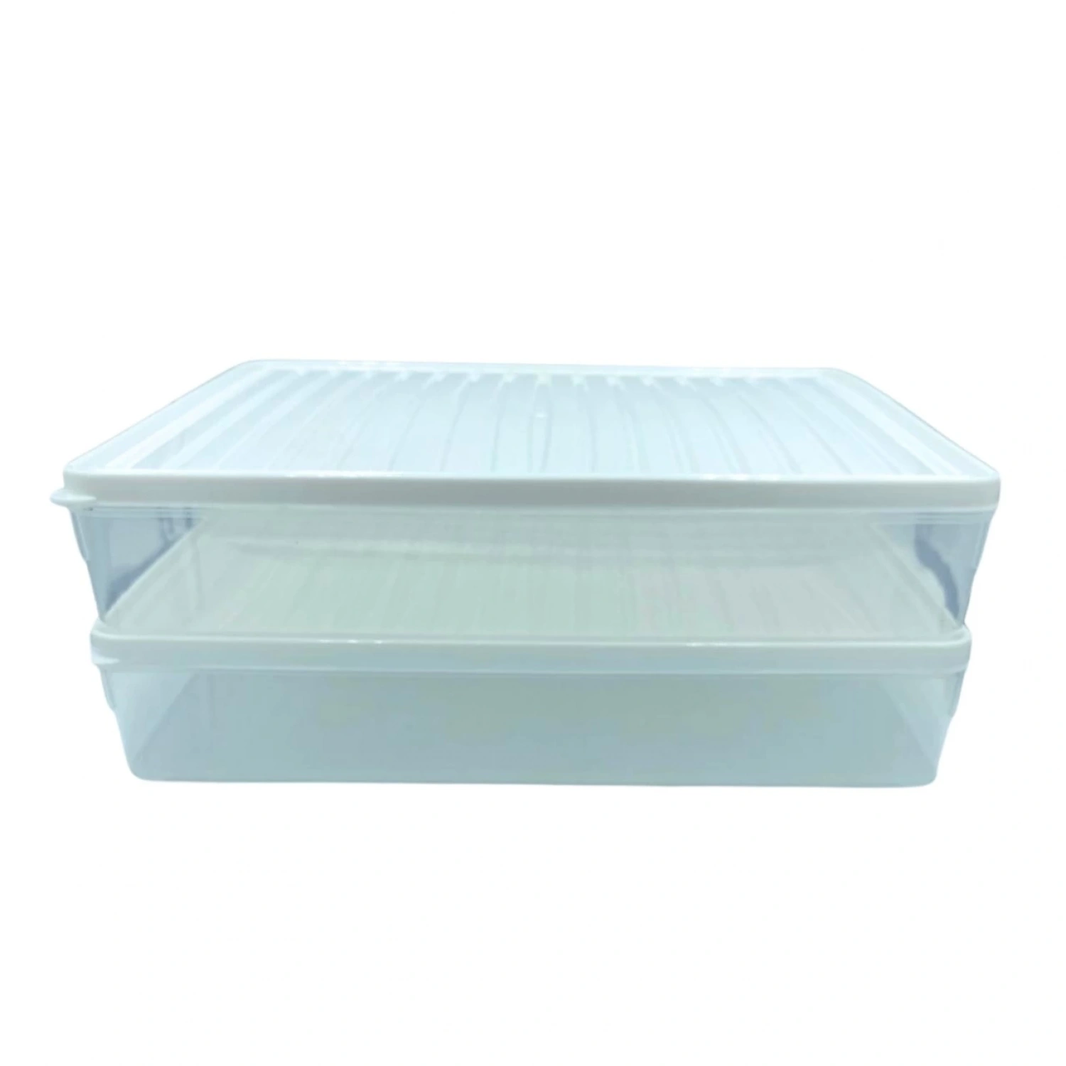 bigmate 2li Şeffaf Saklama Kabı Beyaz 2x2,5 Lt BGMT2225 Mikrodalga Buzdolabı ve Dondurucu Uyumlu Dü