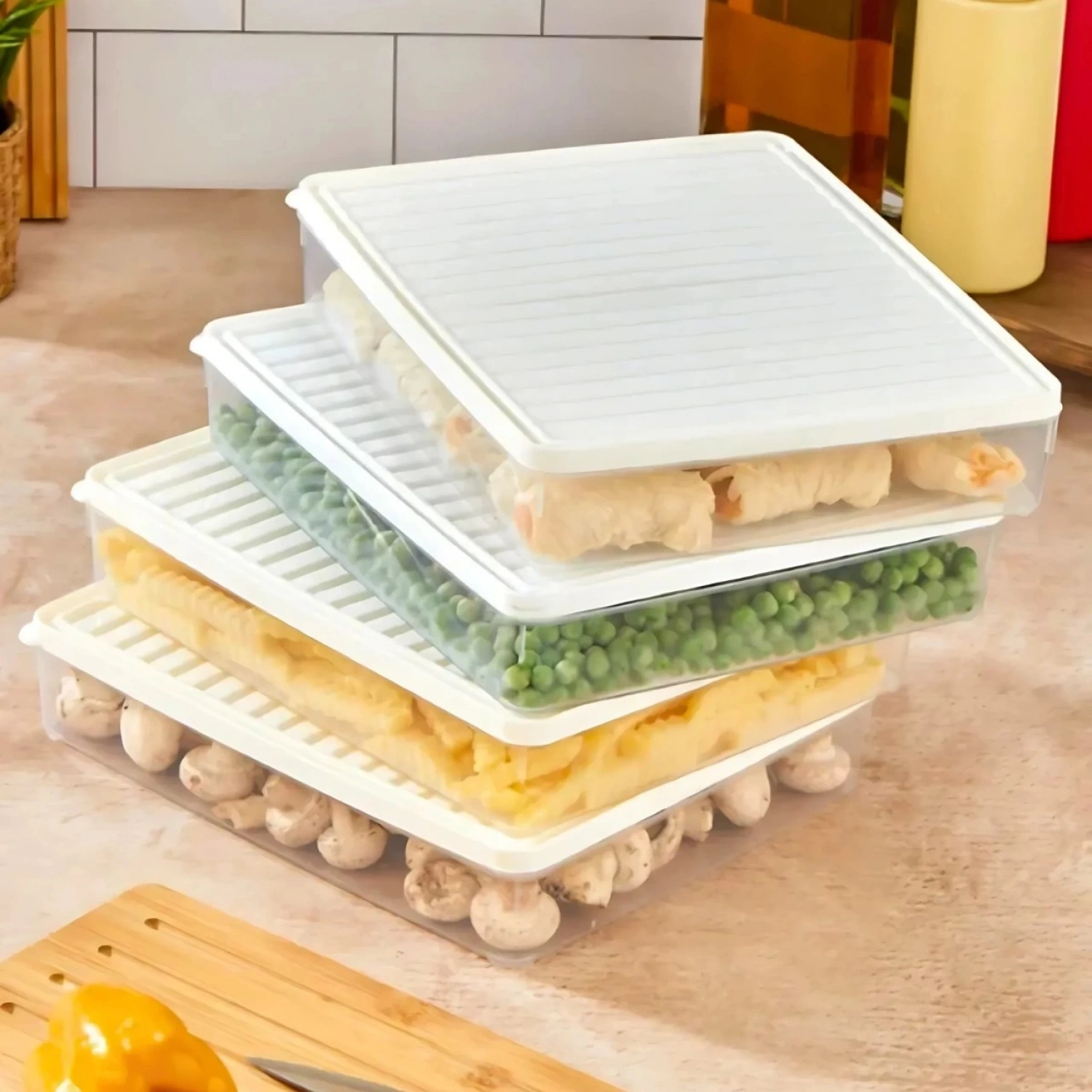 bigmate 2li Şeffaf Saklama Kabı Beyaz 2x2,5 Lt BGMT2225 Mikrodalga Buzdolabı ve Dondurucu Uyumlu Dü