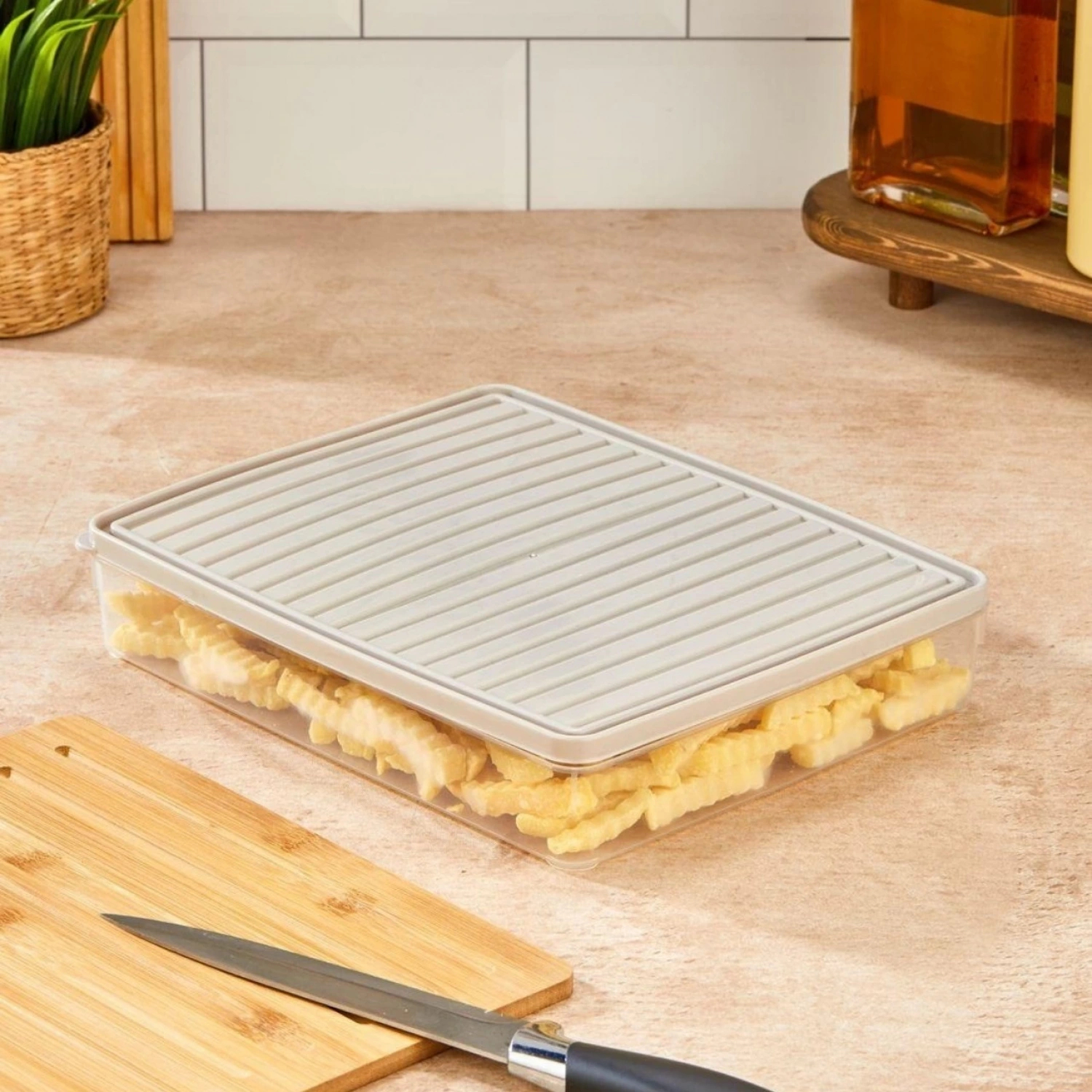 bigmate 2li Şeffaf Saklama Kabı Gri 2x2,5 Lt BGMT2225 Mikrodalga Buzdolabı ve Dondurucu Uyumlu Düze