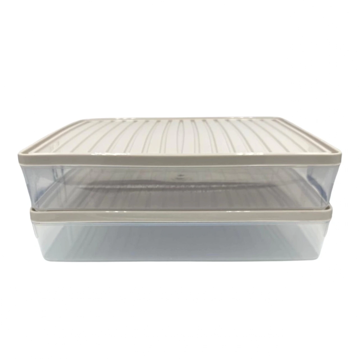 bigmate 2li Şeffaf Saklama Kabı Gri 2x2,5 Lt BGMT2225 Mikrodalga Buzdolabı ve Dondurucu Uyumlu Düze