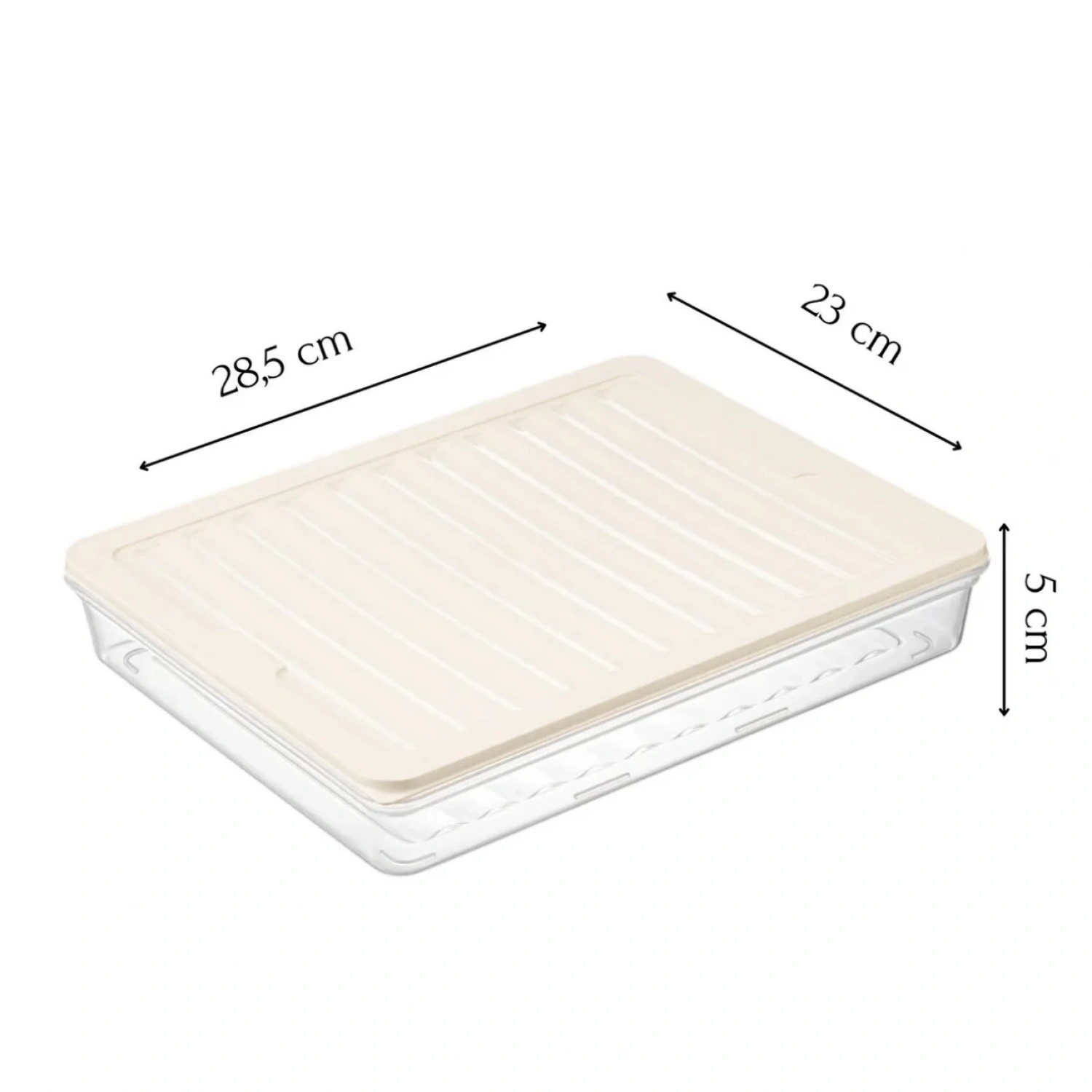 bigmate 2li Şeffaf Saklama Kabı Krem 2x2,5 Lt BGMT2225 Mikrodalga Buzdolabı ve Dondurucu Uyumlu Düz