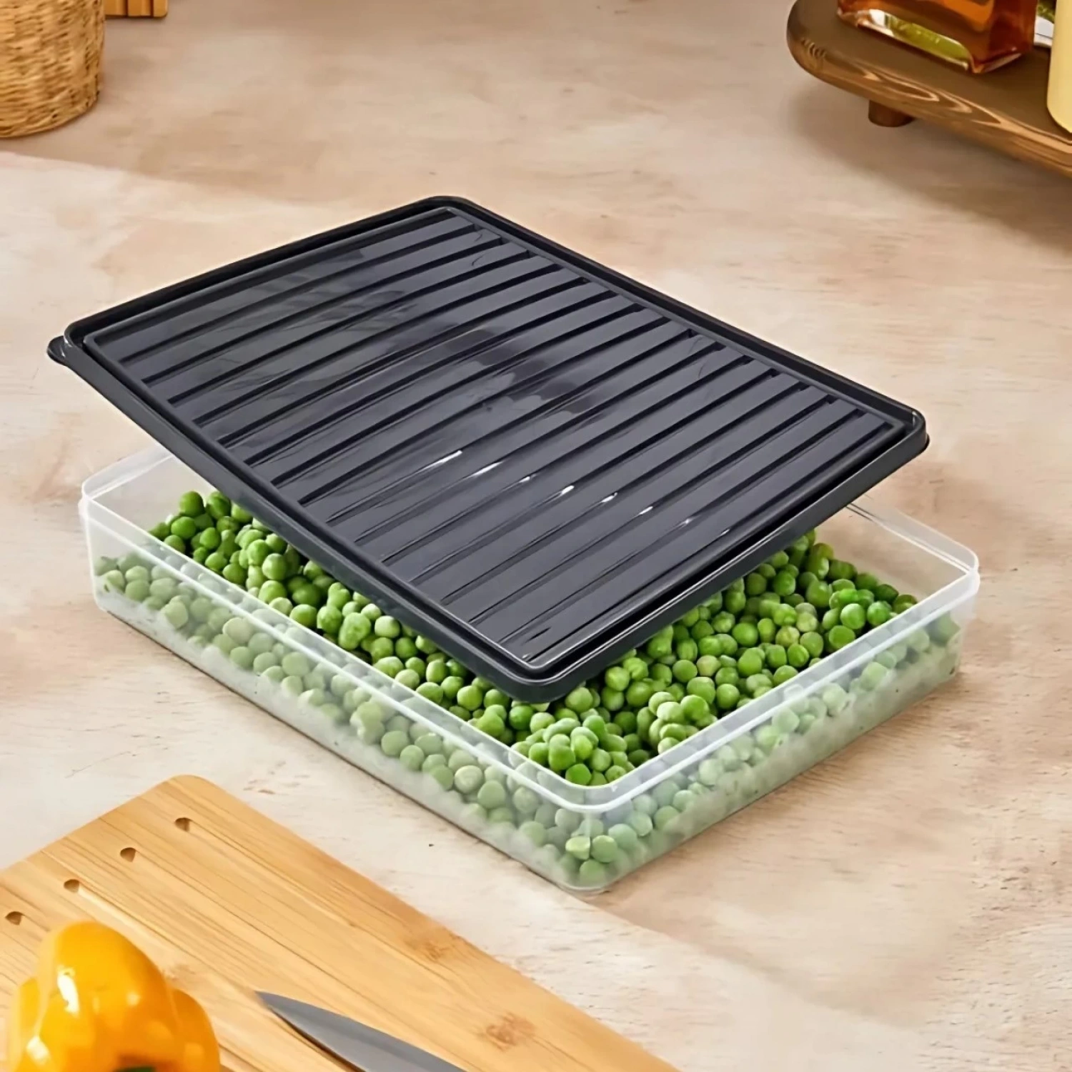 bigmate 2li Şeffaf Saklama Kabı Siyah 2x2,5 Lt BGMT2225 Mikrodalga Buzdolabı ve Dondurucu Uyumlu Dü