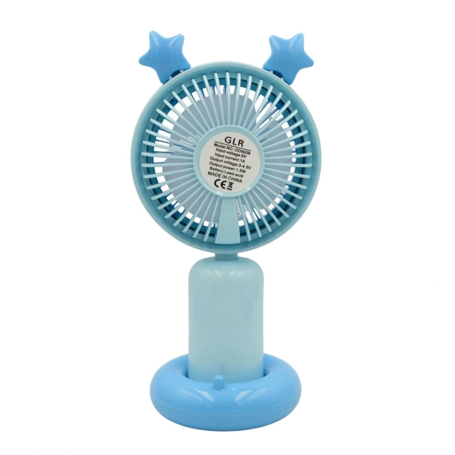 bigmate Mini El Fanı Taşınabilir Serinletici Işıklı Şarjlı Mavi Vantilatör 2 Kademeli Hız Ayarı YM88